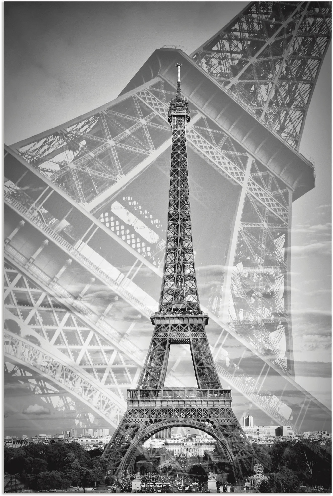 Artland Wandbild »Der doppelte Wandaufkleber Alubild, in kaufen oder Leinwandbild, Poster Eiffelturm II«, Raten Größen (1 auf versch. St.), als