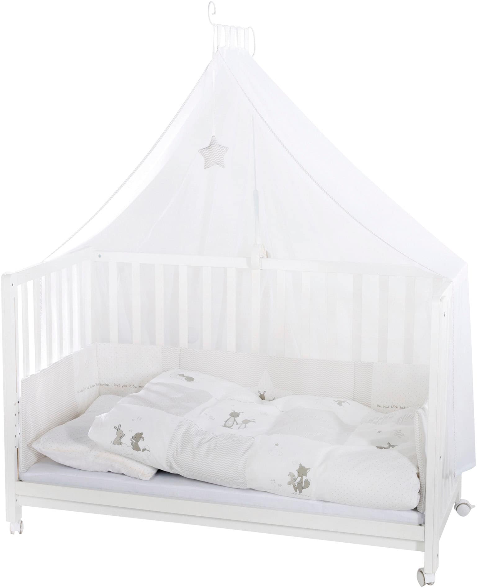 roba® Babybett »Room Bed, Fox & Bunny«, (6 tlg.)