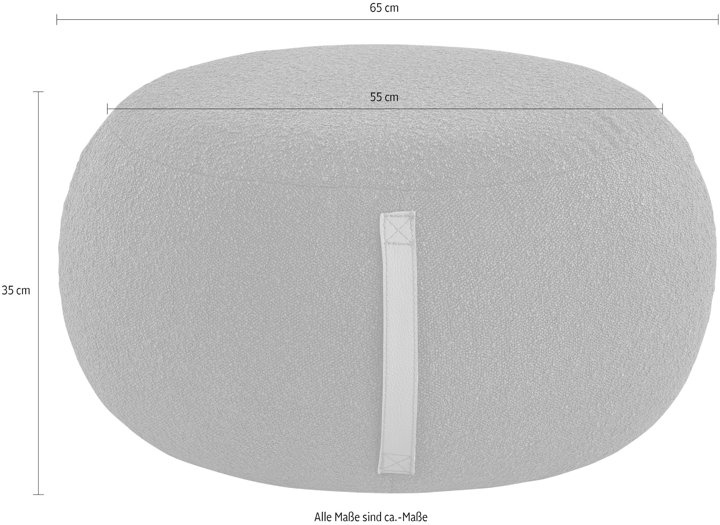 s.Oliver Hocker »Finnian, moderner Designhocker mit Lederriemen, softes Design« hochwertig, zum Wohlfühlen in Luxus-Microfaser/Struktur oder in Bouclé