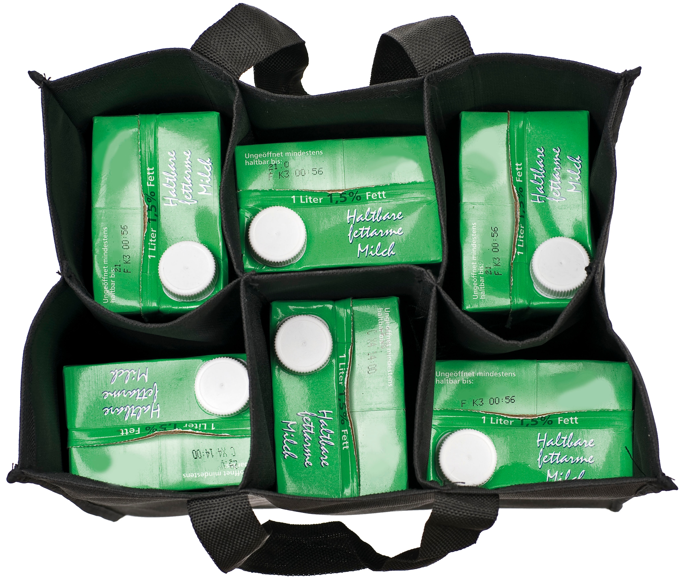 Genius Flaschenkorb »Flaschentasche, grau mit weißen Punkten« praktische Tragetasche zum Transportieren von bis zu 6 Flaschen