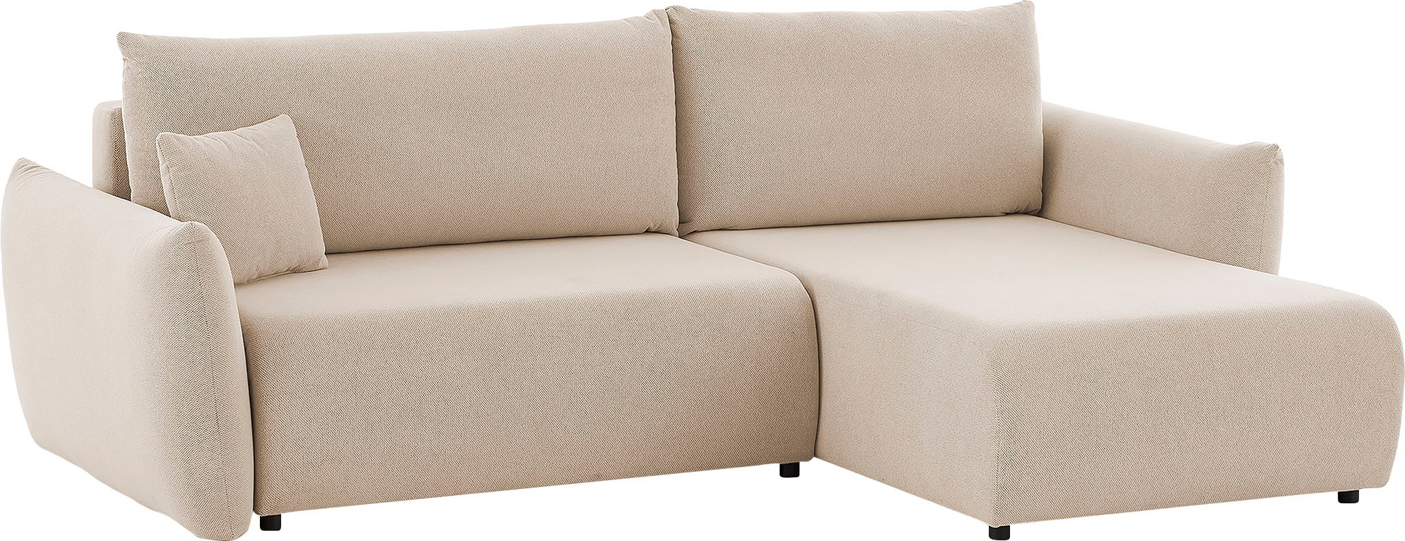 INOSIGN Ecksofa »MAVAS Schlafsofa mit Bettkasten, L-Form,«, ca.257/127cm (Liegefläche 212/145 cm), Cord, Chenille, Struktur