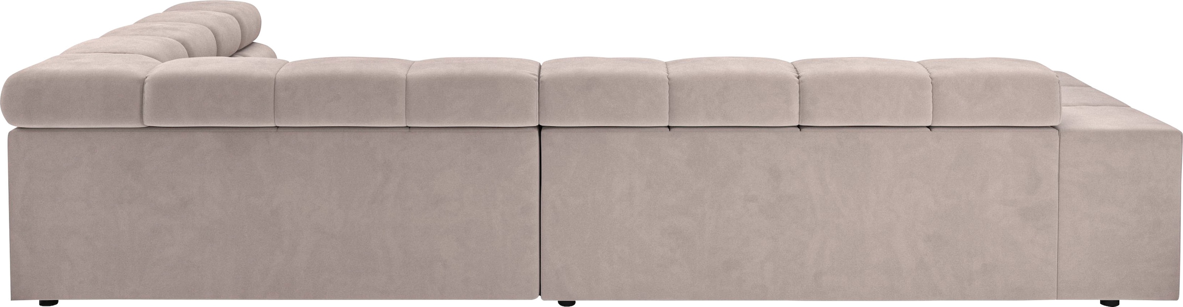 INOSIGN Ecksofa »Ancona incl. Kopfteilverstellung, Zierkissen Breite 319cm, L-Form«, wahlweise motorische Sitztiefenverstellung, auch in Cord + Easy Care