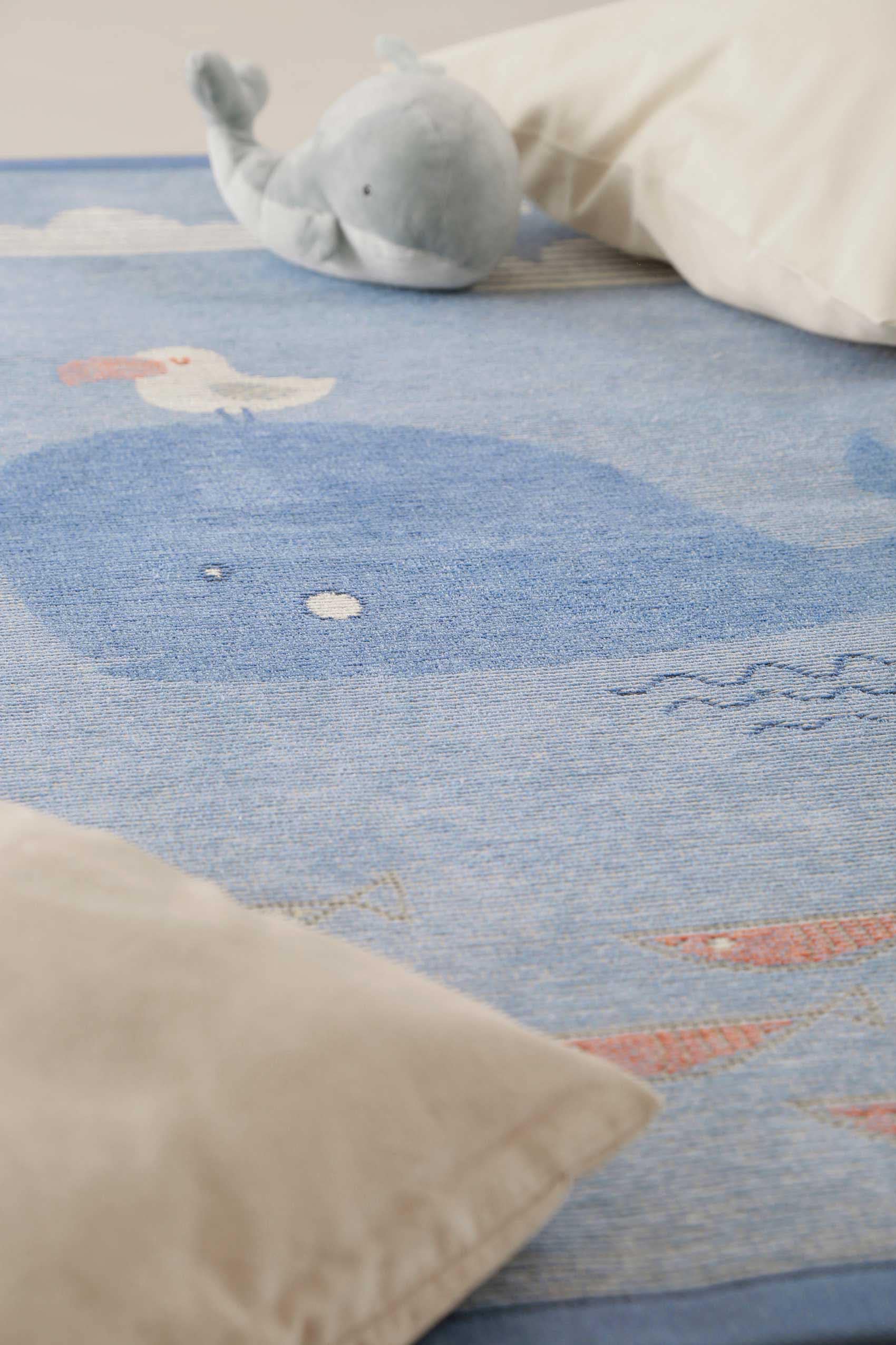 Esprit Kinderteppich »Whale Buddy ESP-005«, rechteckig, 10 mm Höhe, Wendeteppich, Tiermotiv oder Sternenhimmel, Kinderzimmer