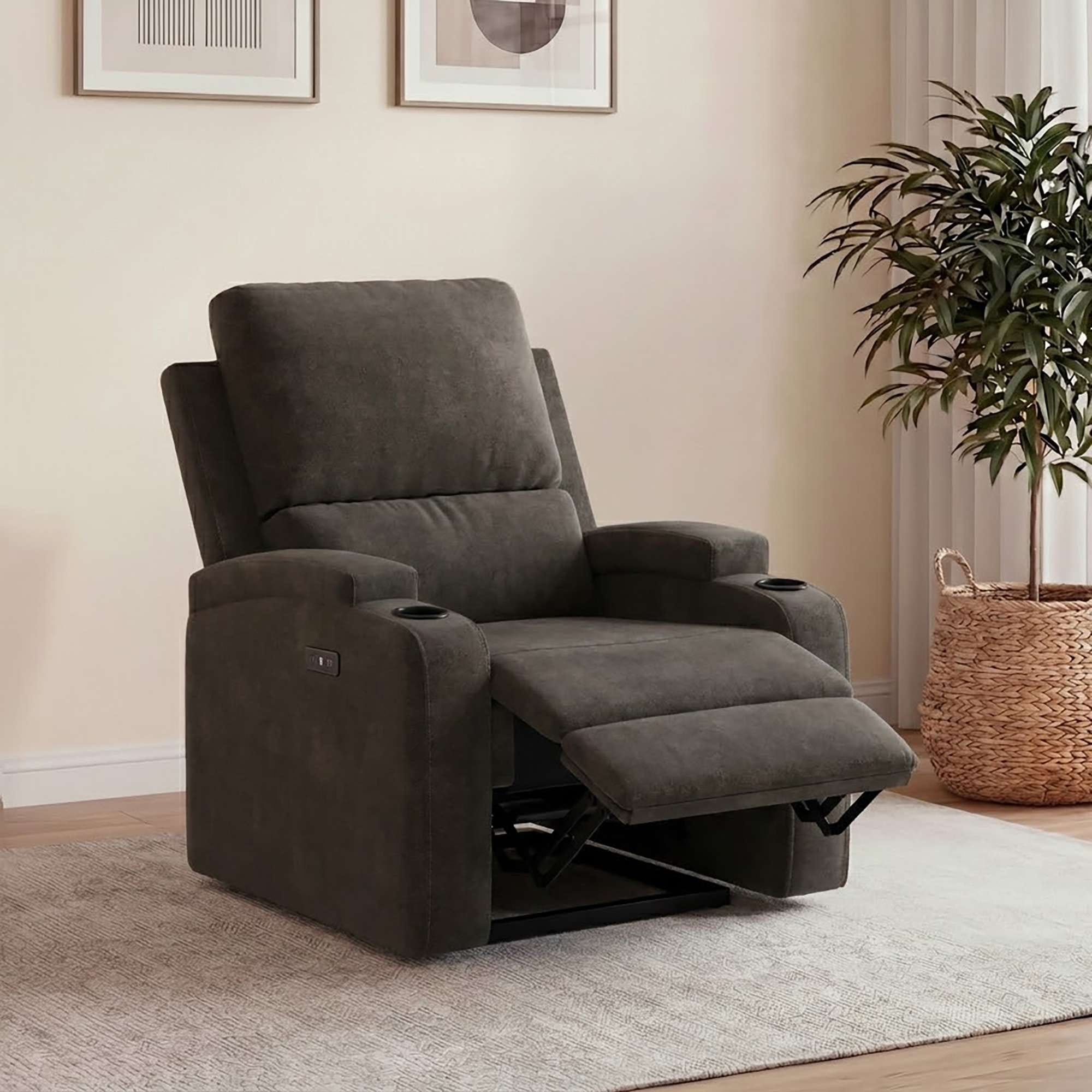 OTTO home Relaxsessel »NAPORI Microfaser, Kinosessel, Multimedia-Sessel« TV-Sessel mit manueller u elektrischer Relaxfunktion u. Getränkehalter