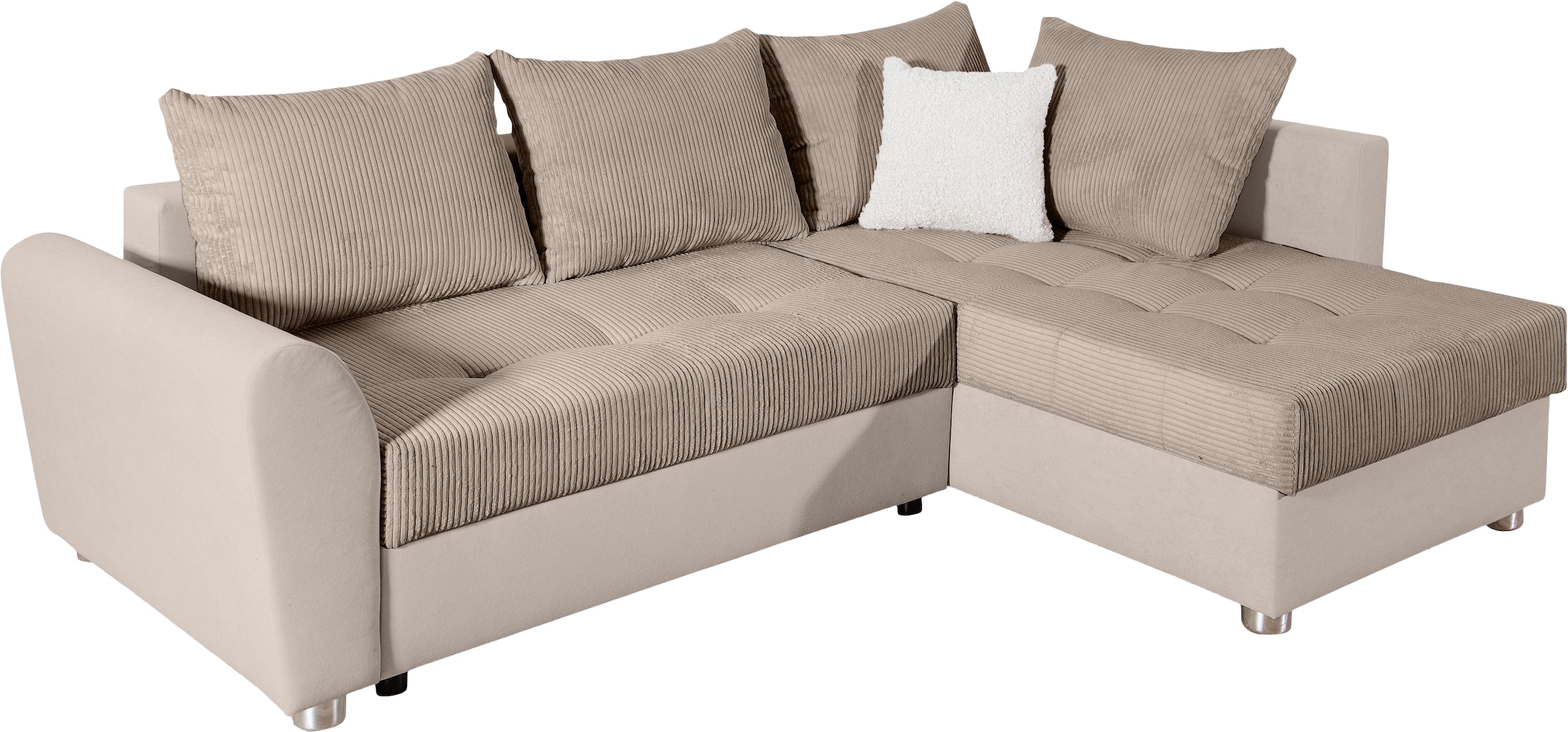 COLLECTION AB Ecksofa »Jana L-Form«, inkl. Bettfunktion,Bettkasten und Bonnelfederkern