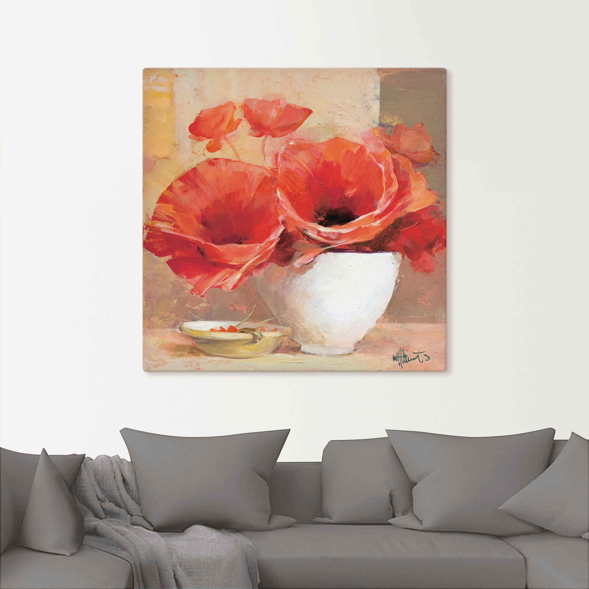 Artland Leinwandbild »Mohn II« Blumen 1 Stk. tlg. auf Holzrahmen gespannt