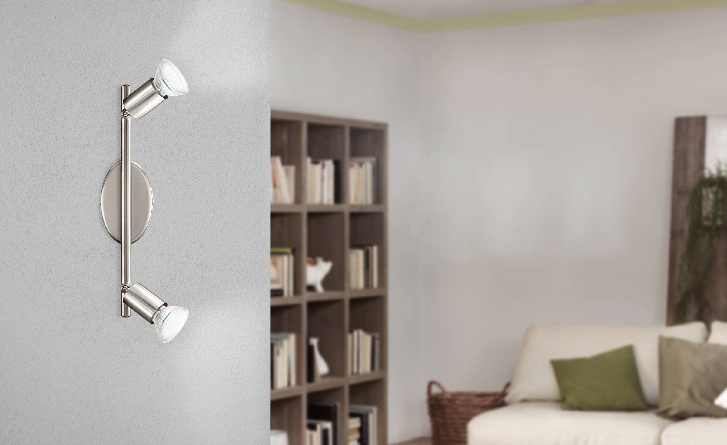 EGLO Deckenleuchte »Buzz-LED Deckenlampe, Wohnzimmerlampe aus Metall, Küchenlampe, GU10« GU10 1 Stk. Spot - L48,5 x B6,5 cm - nickel-matt - 3X2,8W inkl.