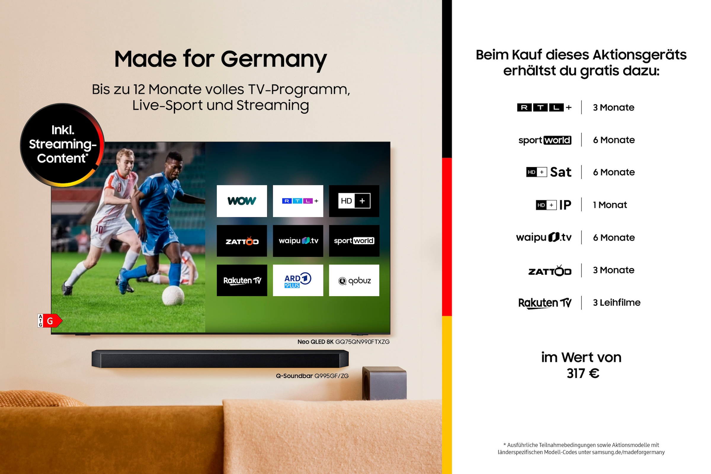 Samsung QLED-Fernseher »GQ65Q7FAAU«, 4K Ultra HD, Smart-TV, Quantum HDR, Knox Security, Art Store, 3D Sound, Gaming Hub, AI TV