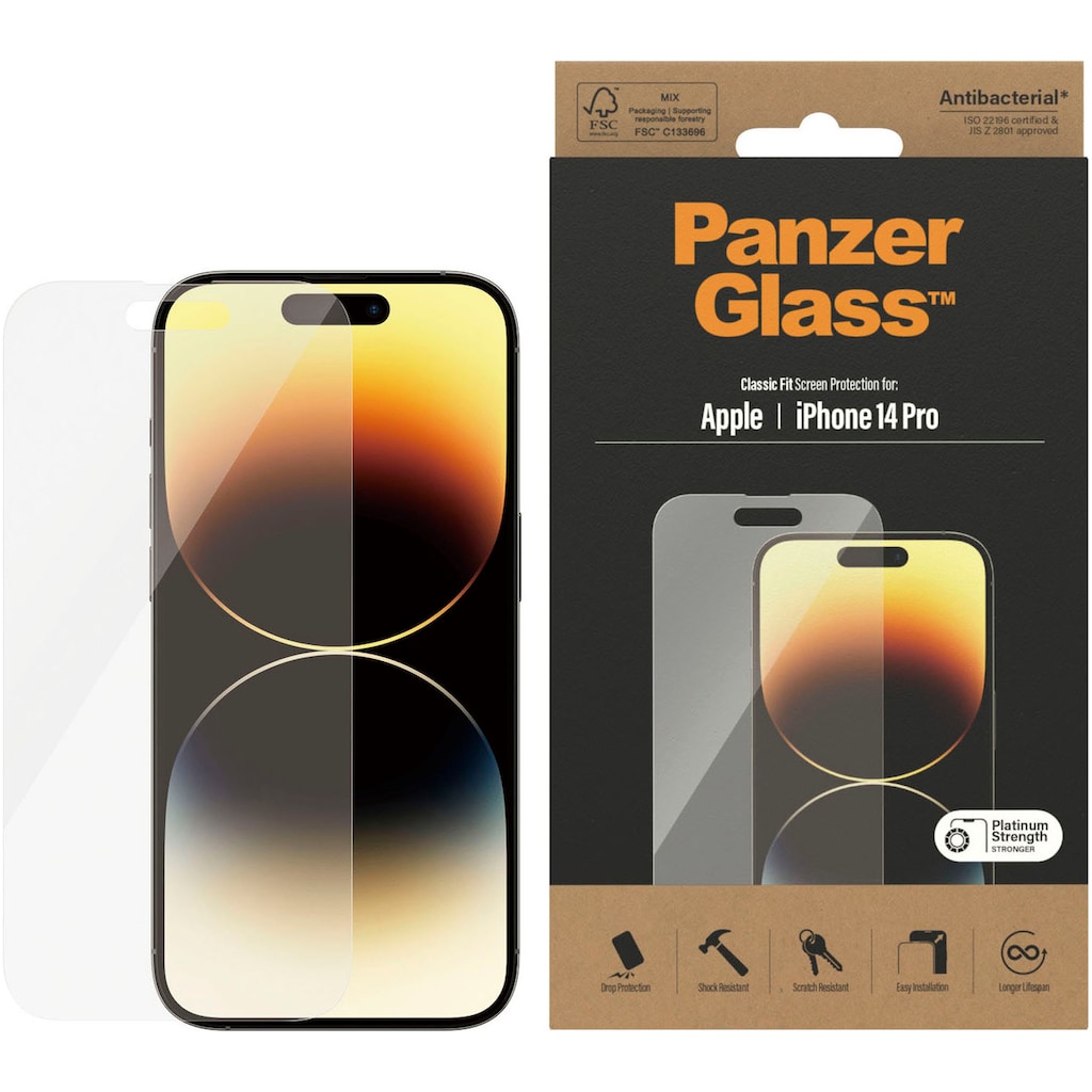 PanzerGlass Displayschutzglas »Displayschutz Apple iPhone 14 Pro«, für iPhone 14 Pro, (1 St.)