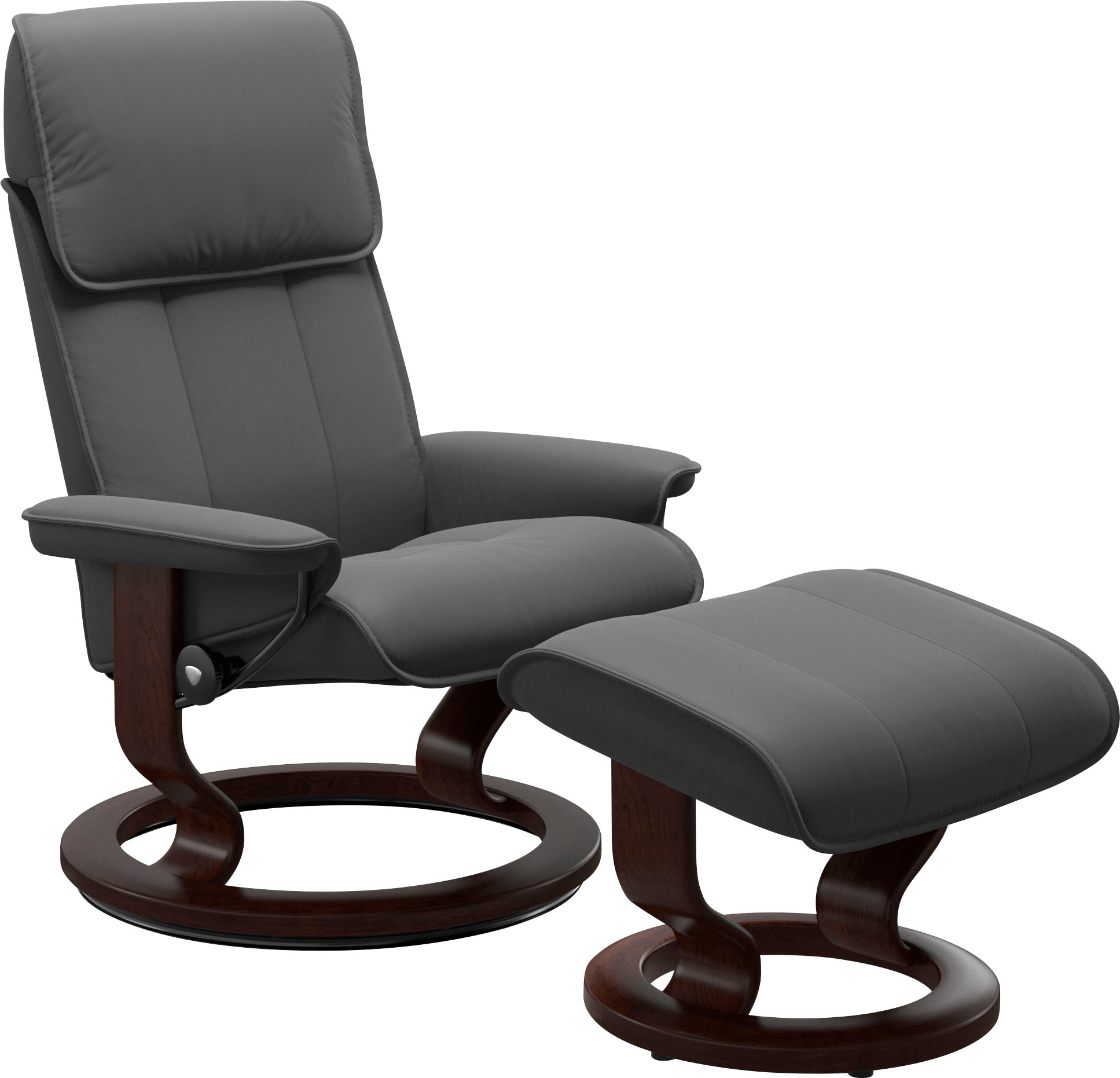 Stressless® Relaxsessel »Admiral« Set, Relaxsessel inkl. Hocker,  mit Classic Base, Größe M & L, Gestell Braun