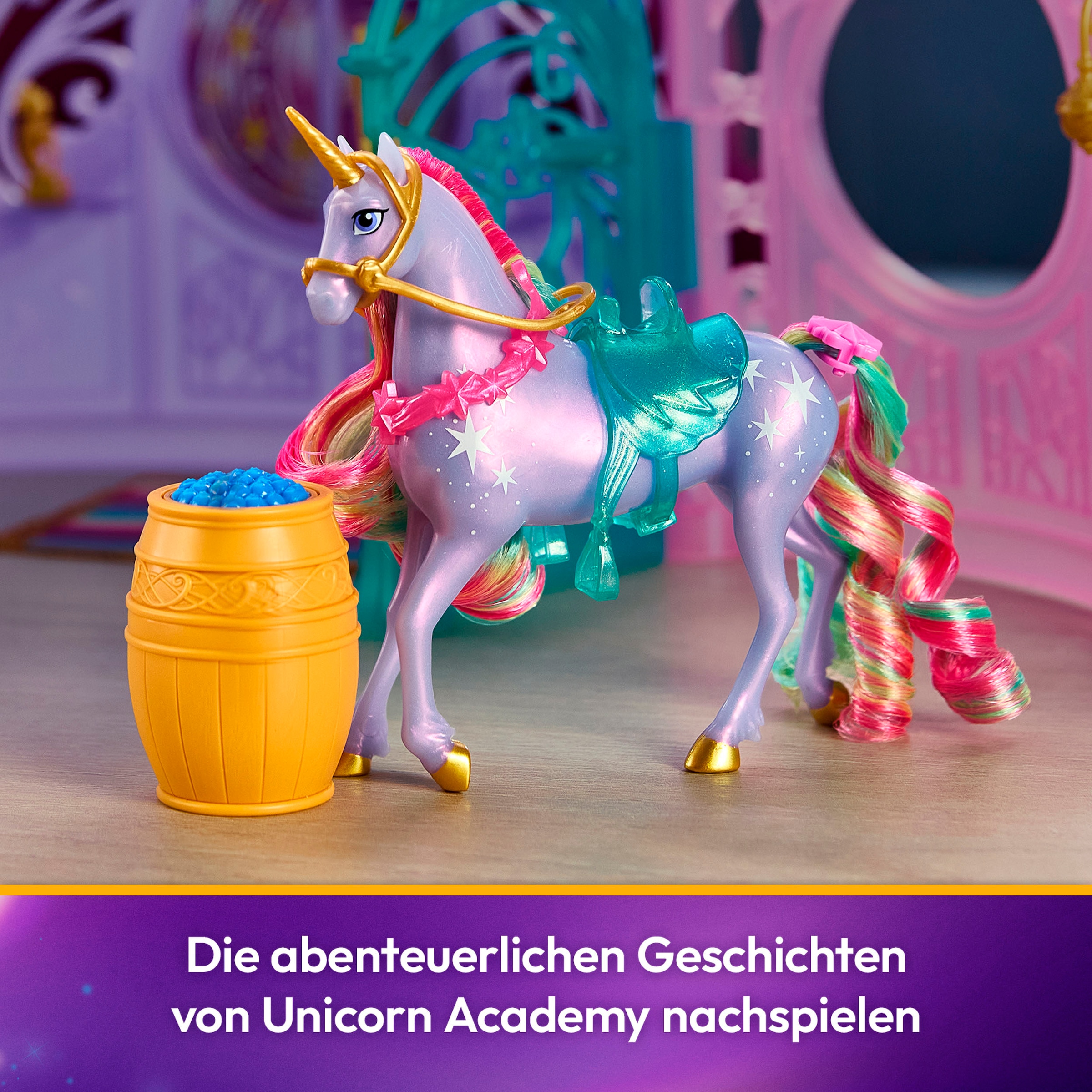 Spin Master Anziehpuppe »Unicorn Academy - Stall Starglow Fountain & Stable« mit Licht und Sound