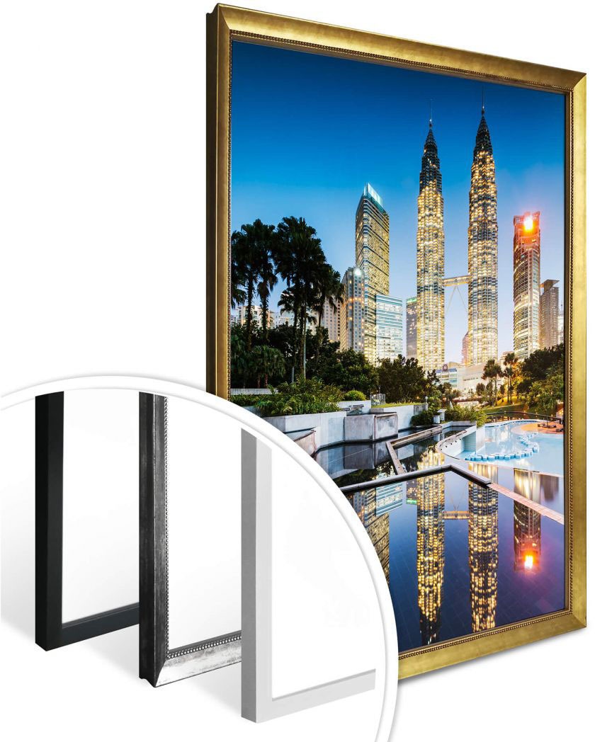 Bild, (1 Poster, bequem »Petronas Wandposter Nacht«, Wall-Art Towers Poster Gebäude, kaufen St.), Wandbild,