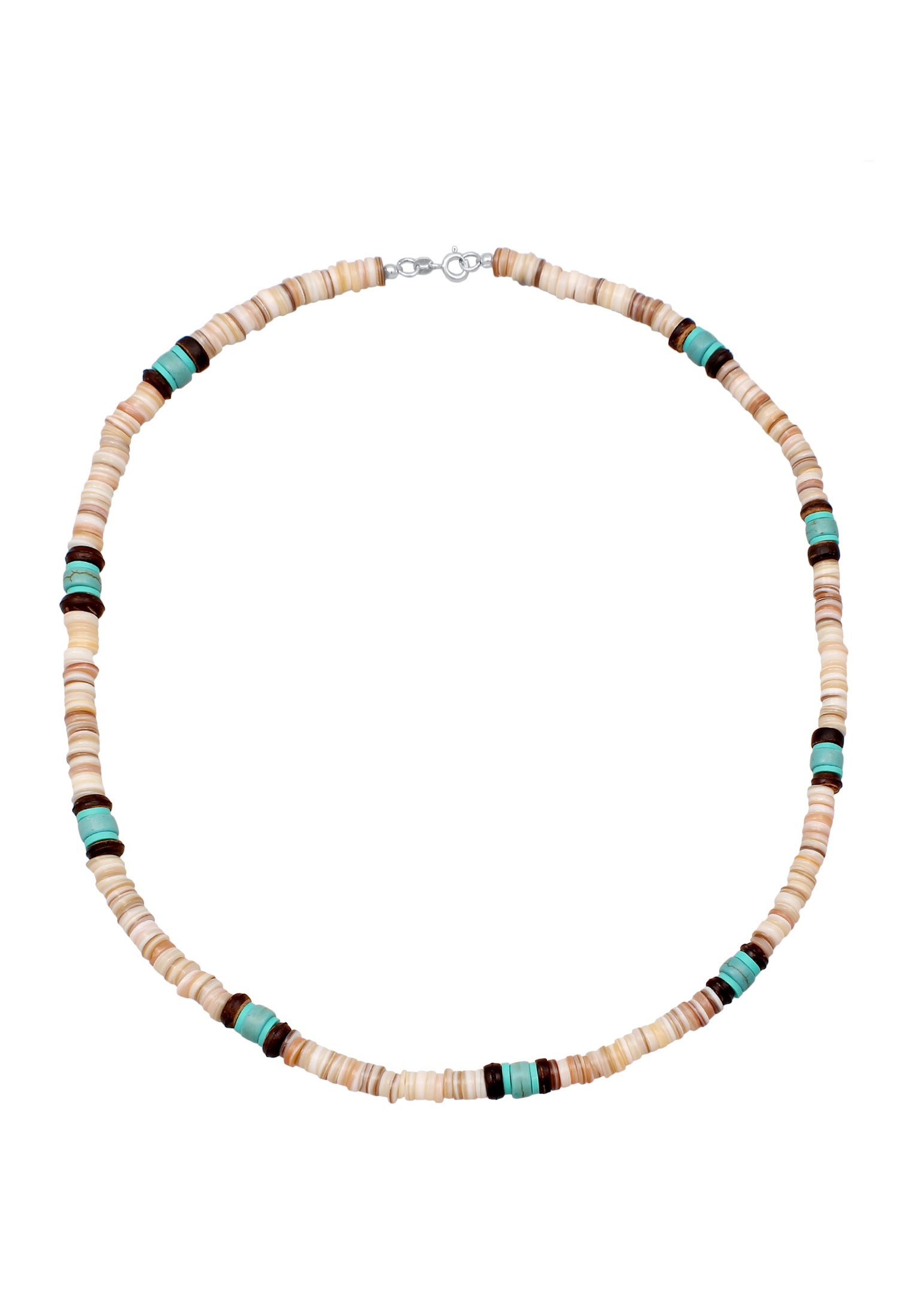 Kuzzoi Silberkette »Halskette Herren Howlith Türkis Heishi Beads Vintage Surfer 925 Sterling Silber«