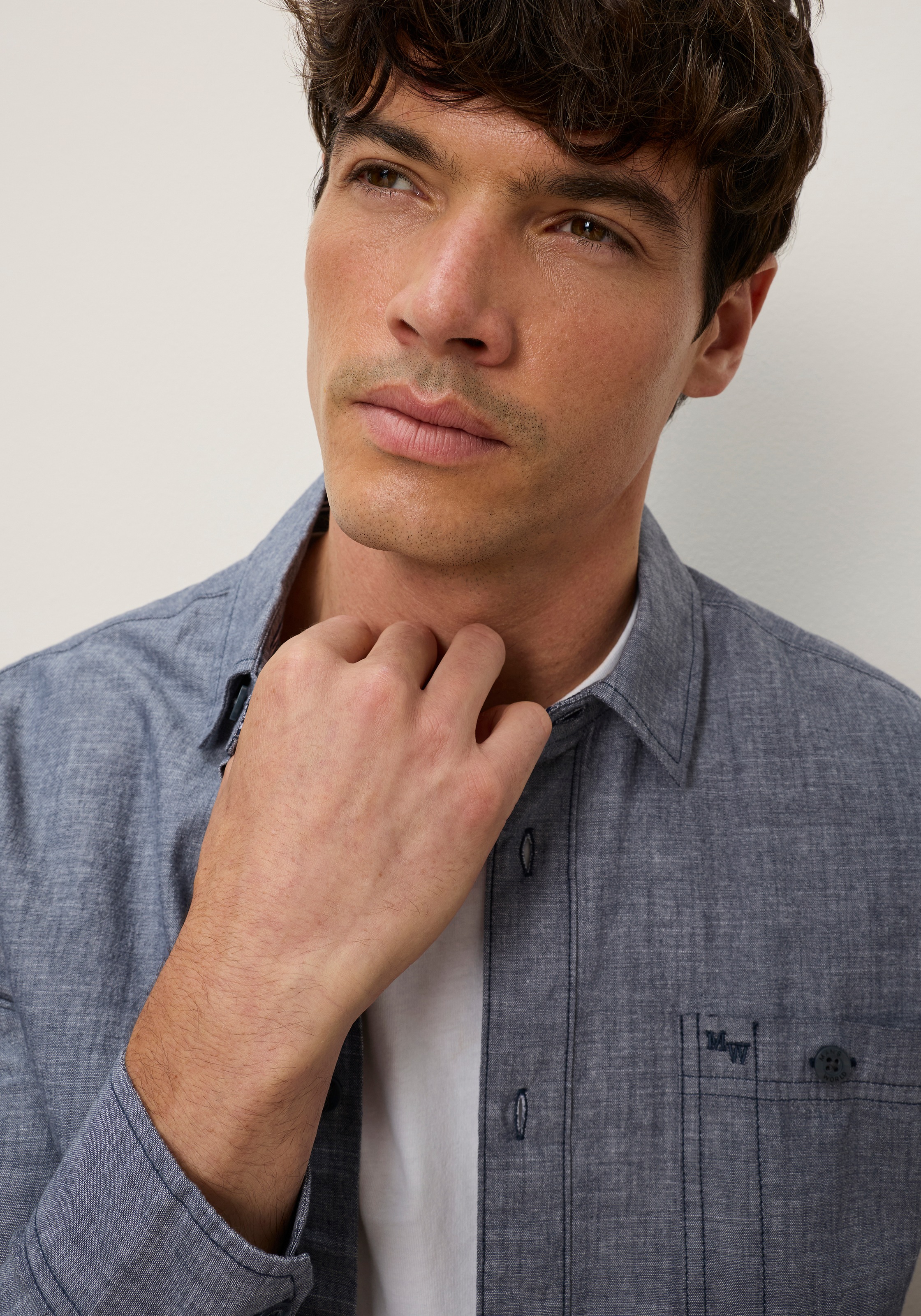 Man's World Langarmhemd »in moderner Chambray-Qualität« Regular-Fit, Leicht, vielseitig