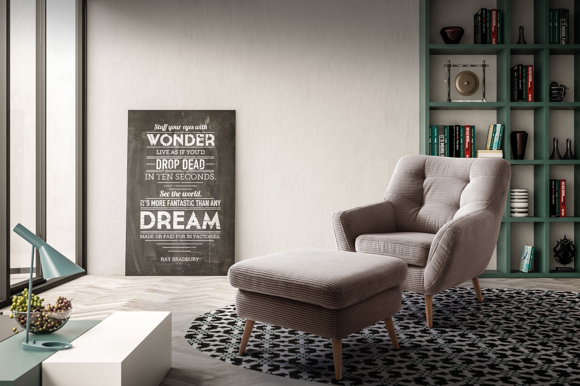 exxpo - sofa fashion Sessel »Scandi, Loungesessel mit tollem Sitzkomfort, hochwertige Polsterung«, bequem, hohe Holzfüße