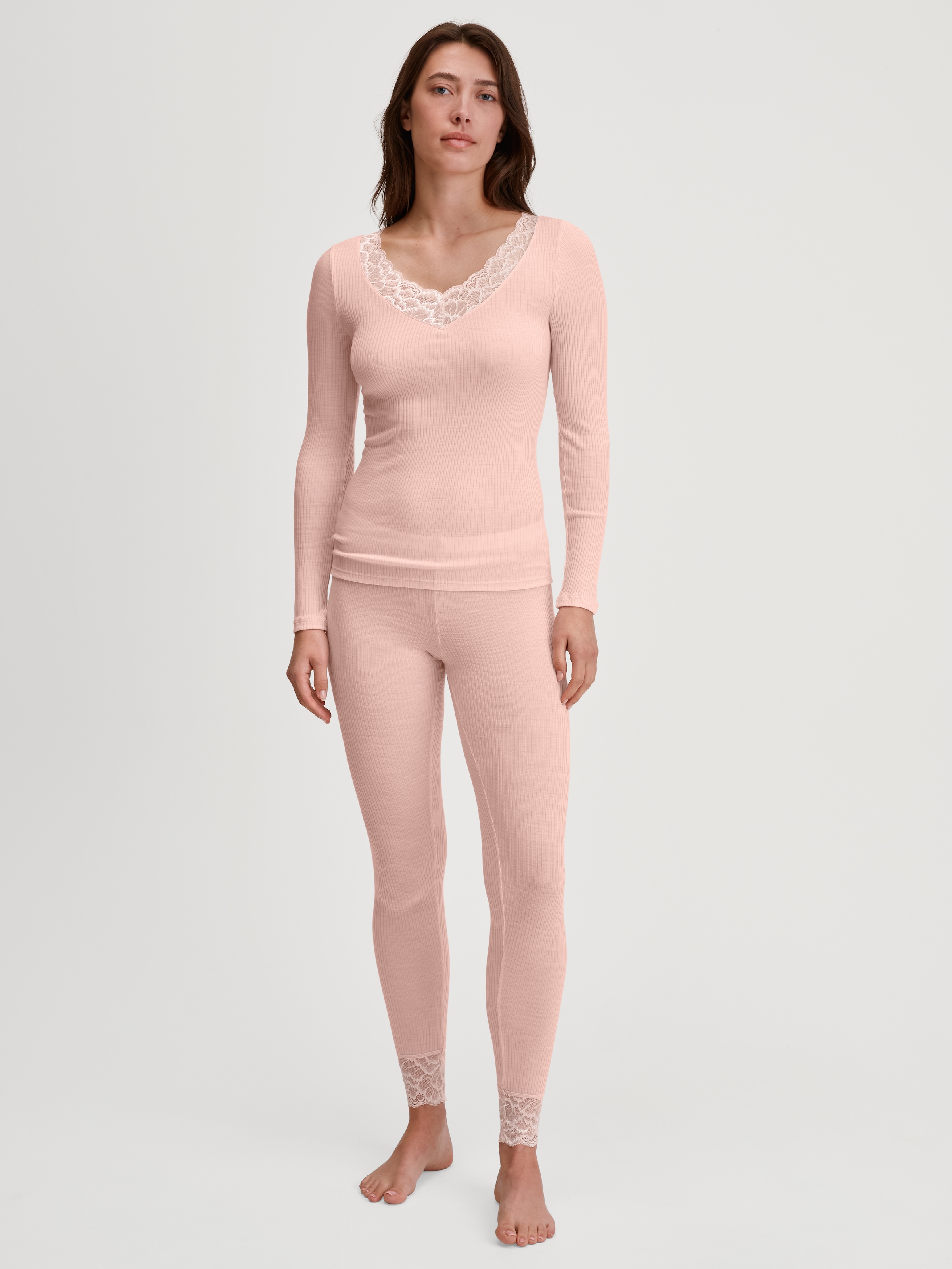 CALIDA Longsleeve »Silky Wool Joy« zarte Spitzen-Details, wärmend, weich, leichter Glanz