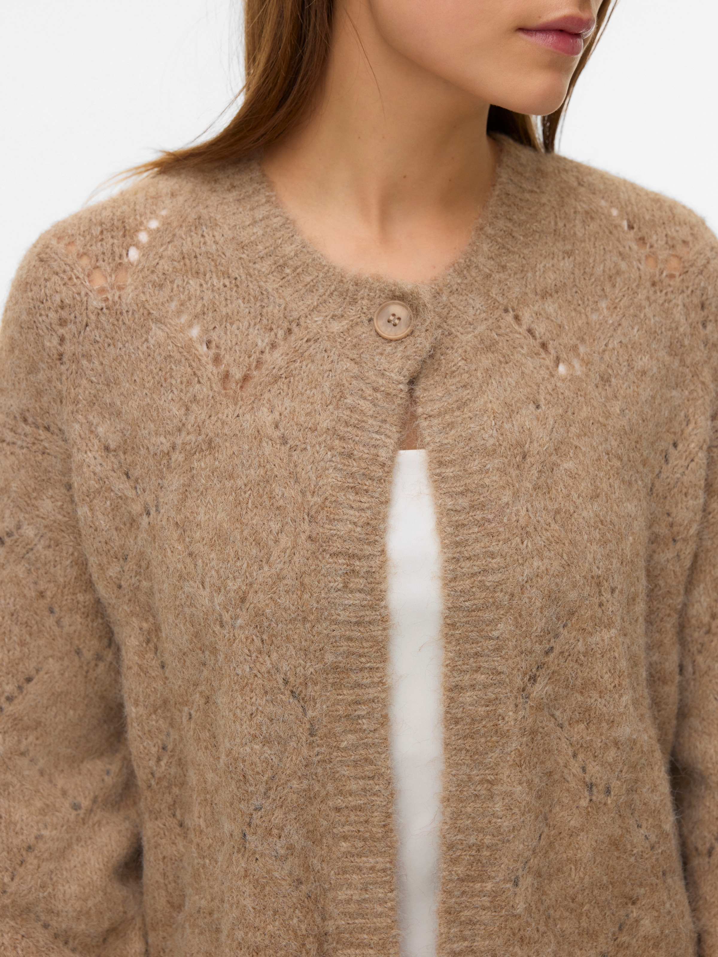 Vero Moda Strickjacke »VMSHELL LS O-NECK ONEBUTTON CARDIGAN BOO«