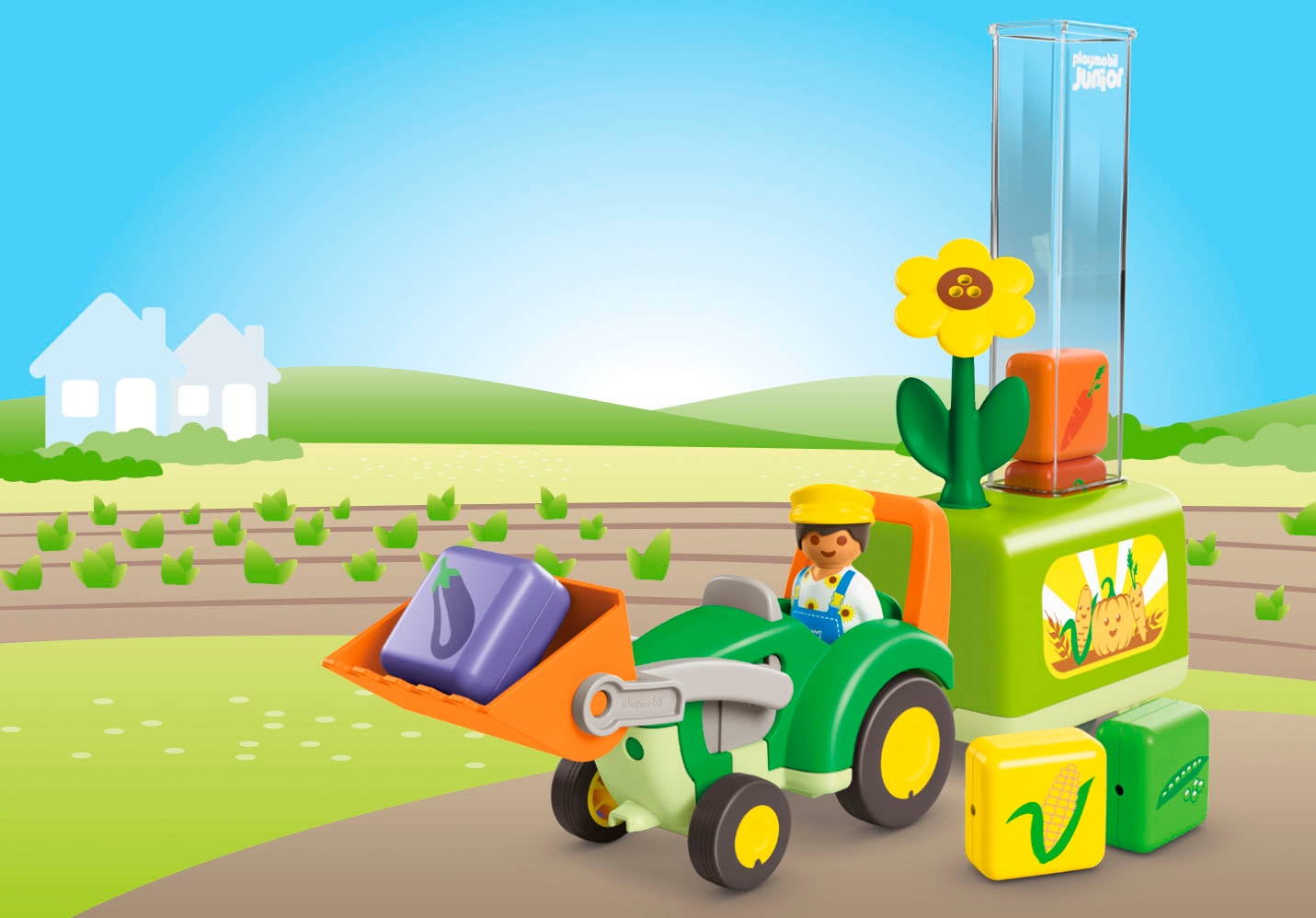 Playmobil® Konstruktions-Spielset »Traktor mit lustiger Pflanzmaschine (71773), Junior« Made in Europe