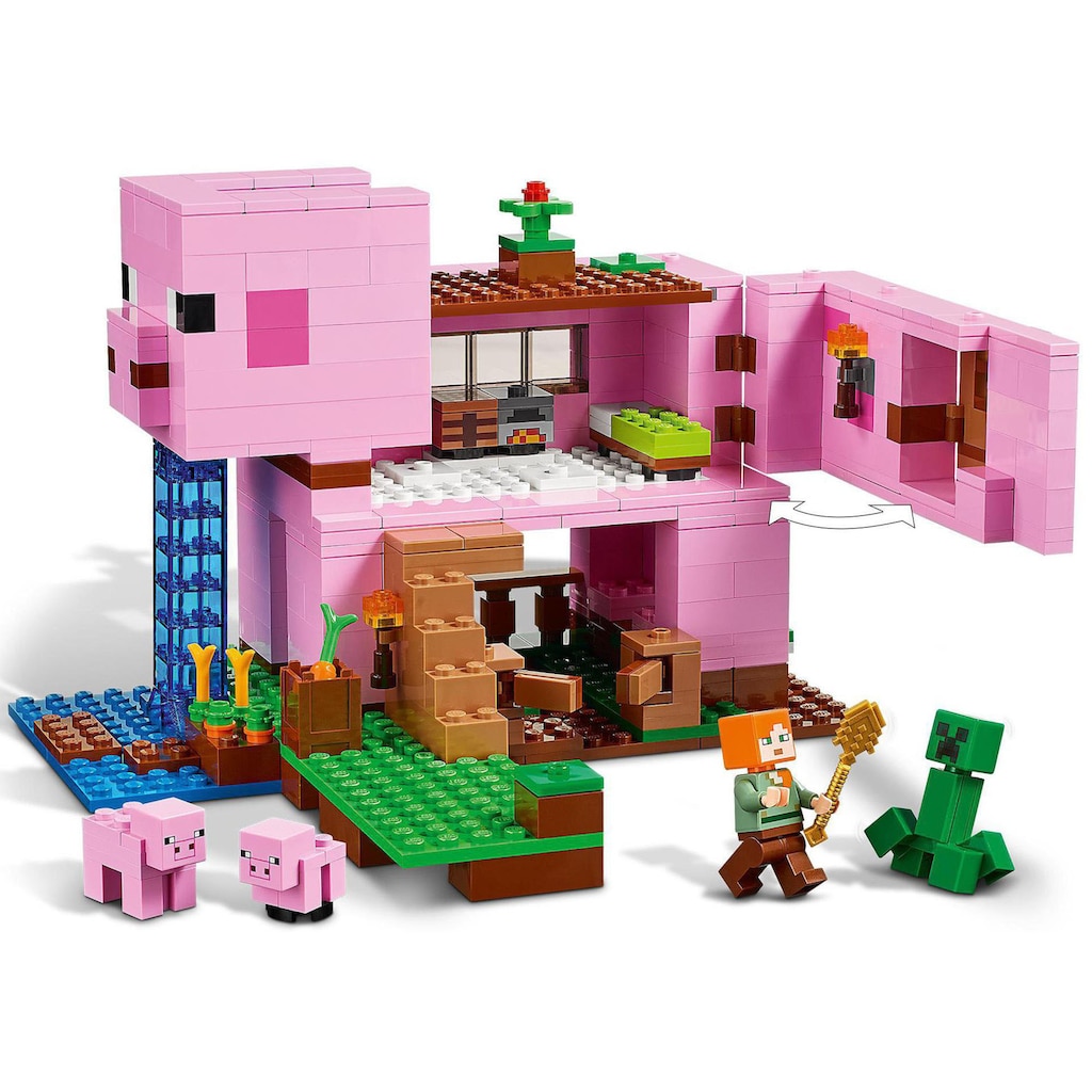 LEGO® Konstruktionsspielsteine »Das Schweinhaus (21170), LEGO® Minecraft™«, (490 St.), Made in Europe
