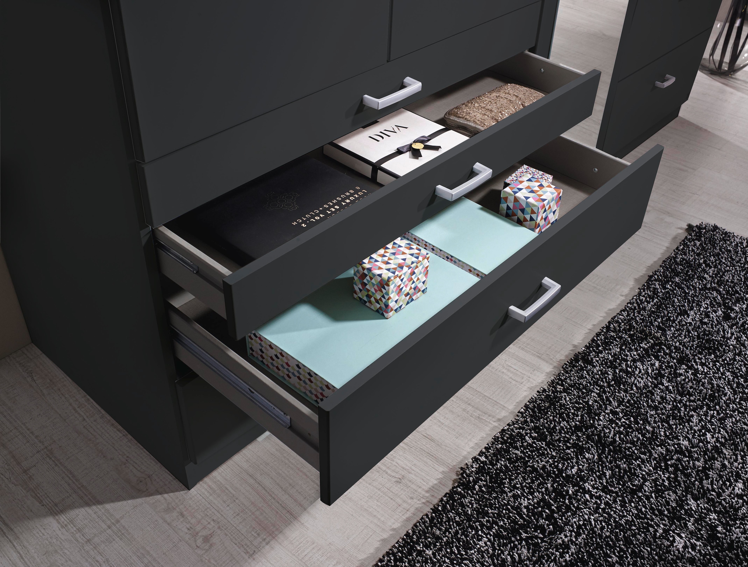 rauch Kleiderschrank »Kleiderschrank Schrank Garderobe Wäscheschrank WILDBERG« Breiten 226/271 cm, Höhen 210/229 cm,  mit 6 Schubladen, obere Schublade mit Holz-Einteilung MADE IN GERMANY