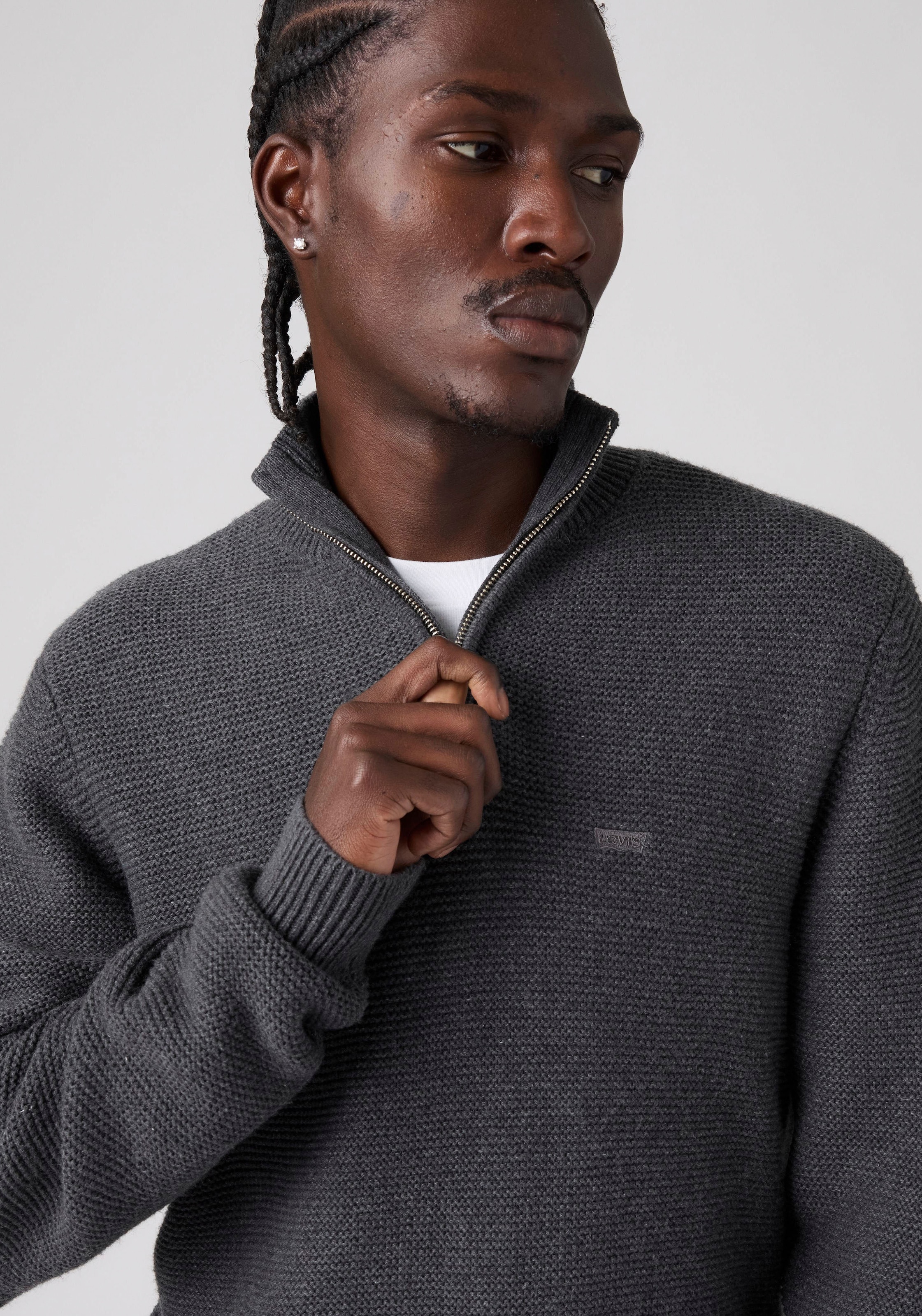 Levi's® Strickpullover »HM QUARTER ZIP SWEATER« mit Zipper und Struktur