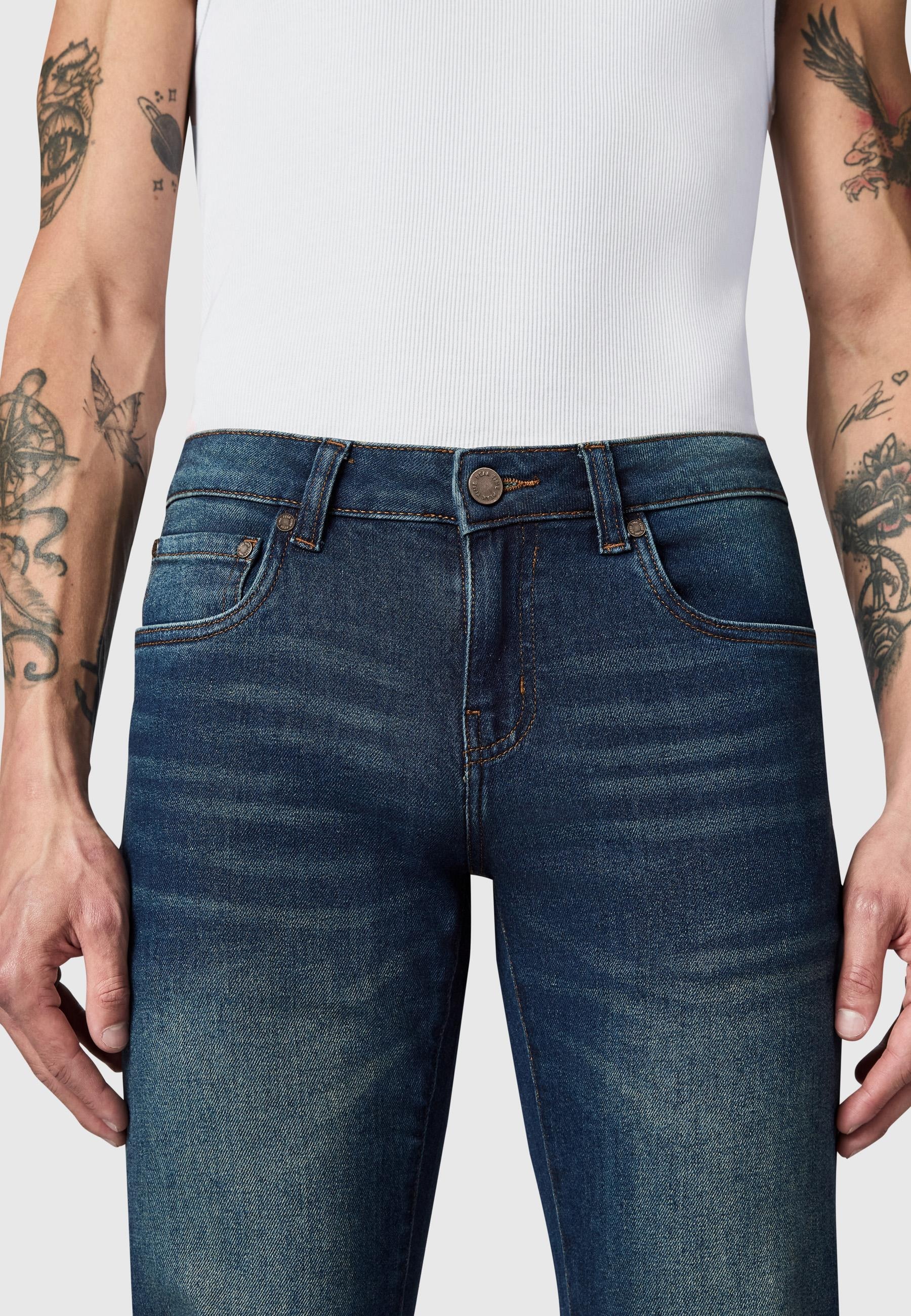 PEAK TIME Straight-Jeans »Straight-Jeans Orbis« Herren Jeans mit Logoprägung