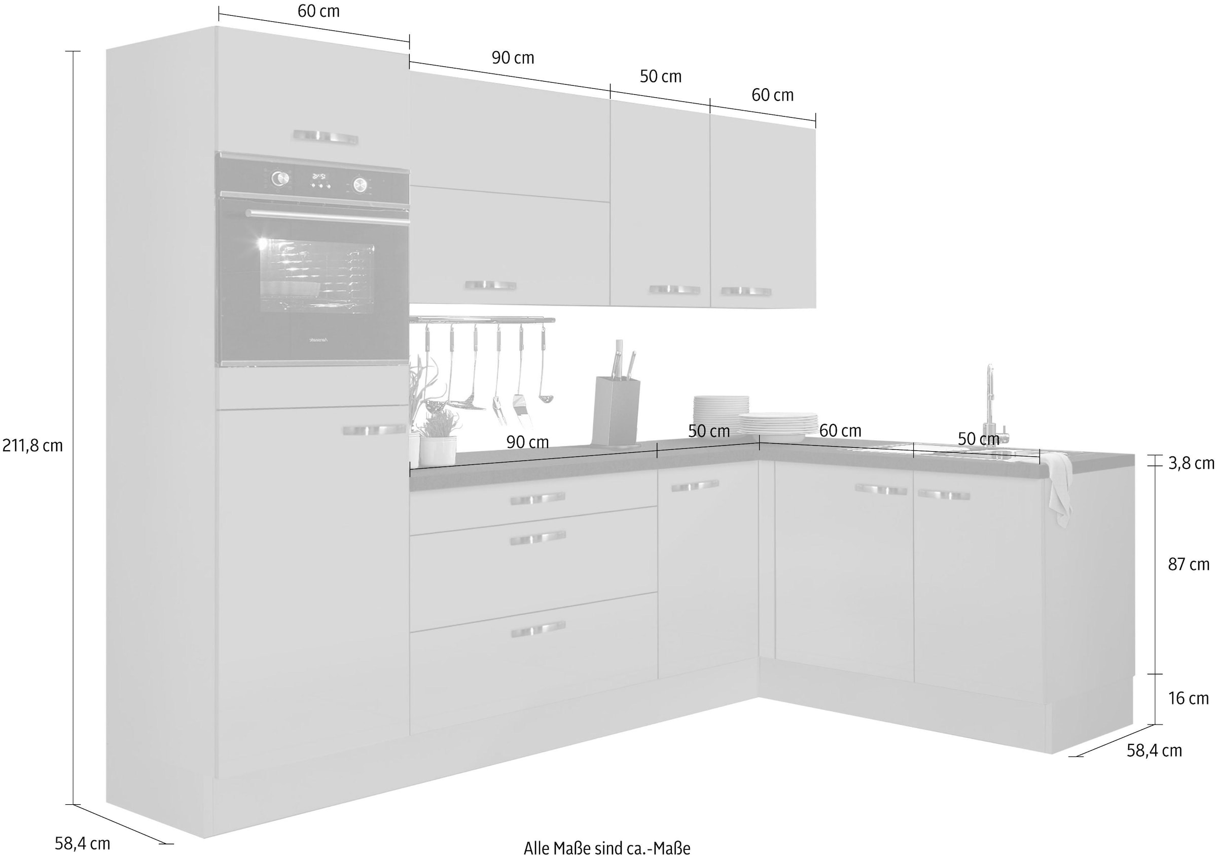 OPTIFIT Winkelküche »Cara«, mit Vollauszügen x 265 175 kaufen auf cm Stellbreite Rechnung und Soft-Close-Funktion
