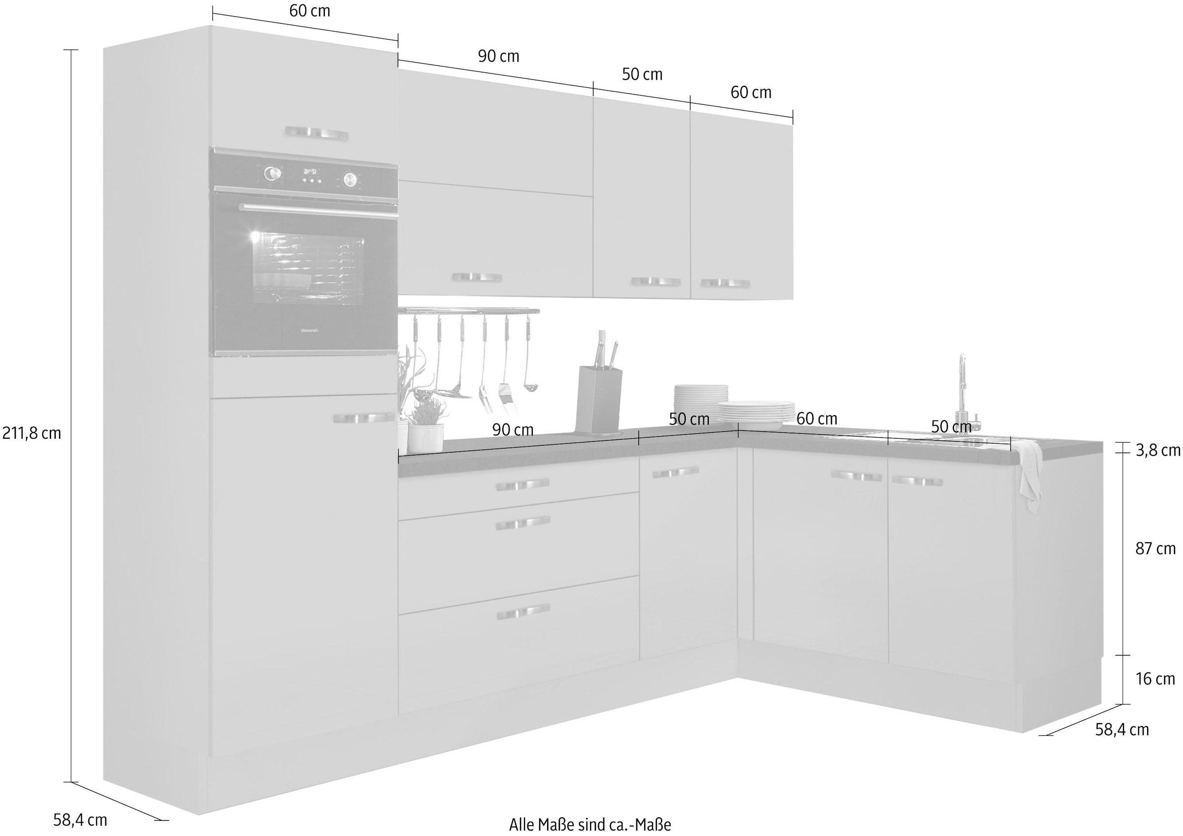 OPTIFIT Winkelküche »Cara«, mit und x Stellbreite Vollauszügen cm 265 Rechnung 175 auf Soft-Close-Funktion, kaufen