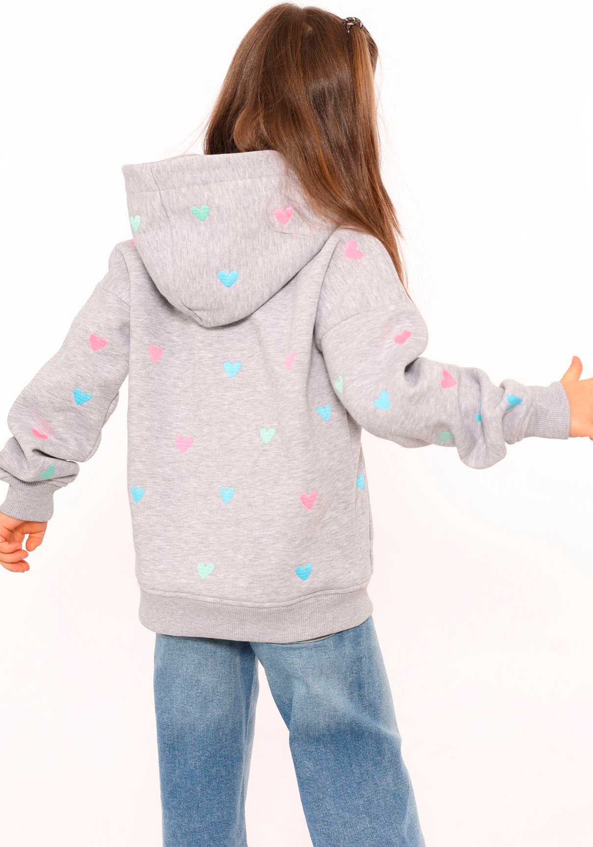Zwillingsherz Hoodie »"Hearts" Kids«, mit gestickten Herzen allover für Mädchen
