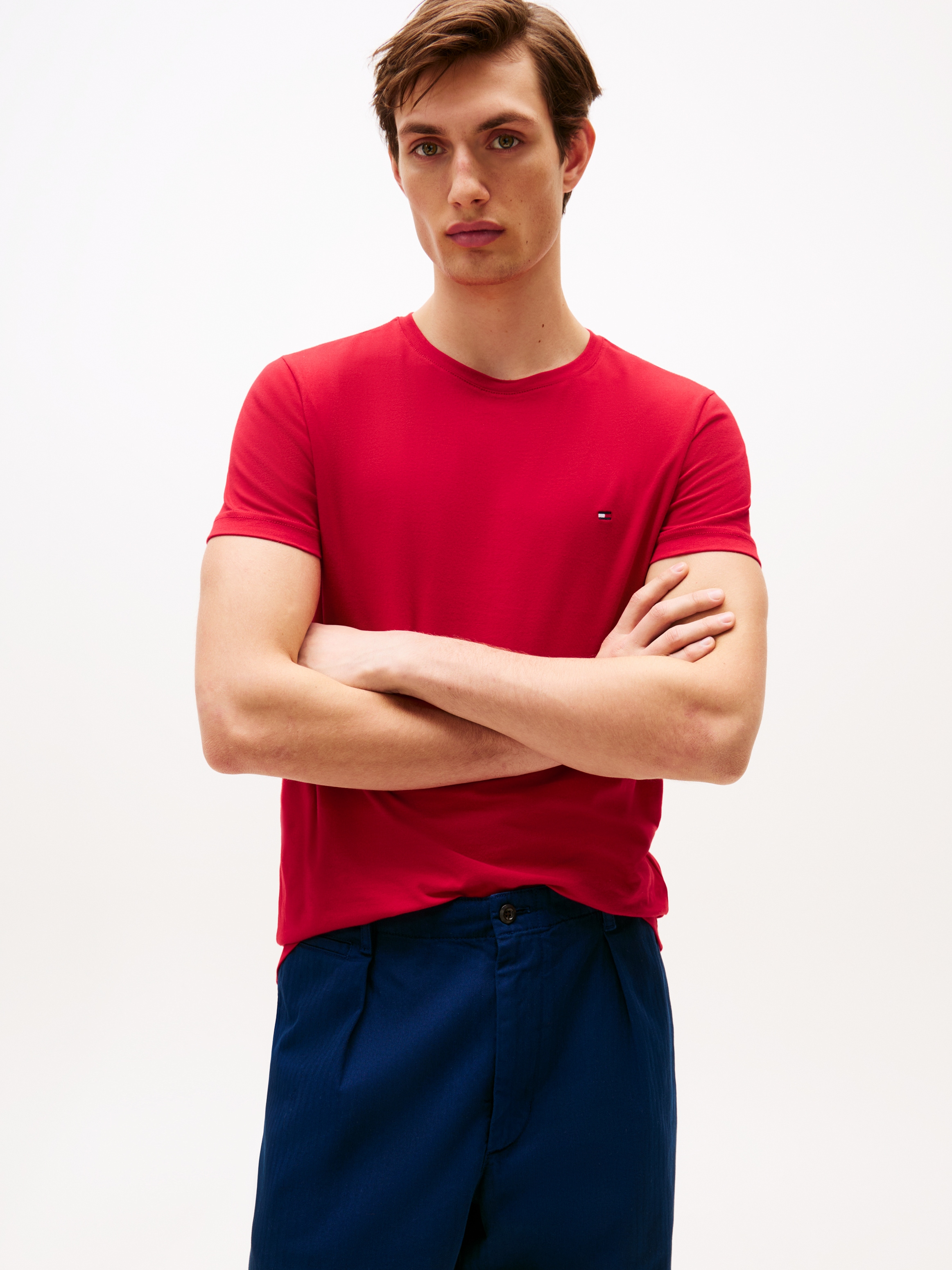 Tommy Hilfiger T-Shirt »STRETCH SLIM FIT TEE«, mit Rundhalsausschnitt