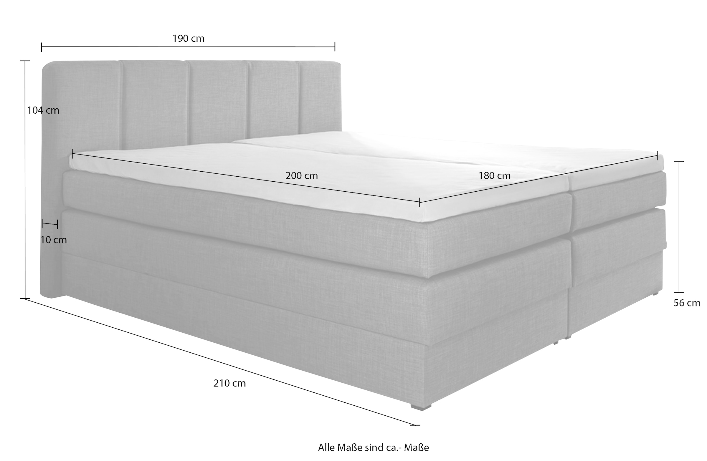 hapo Boxspringbett, mit Bettkasten