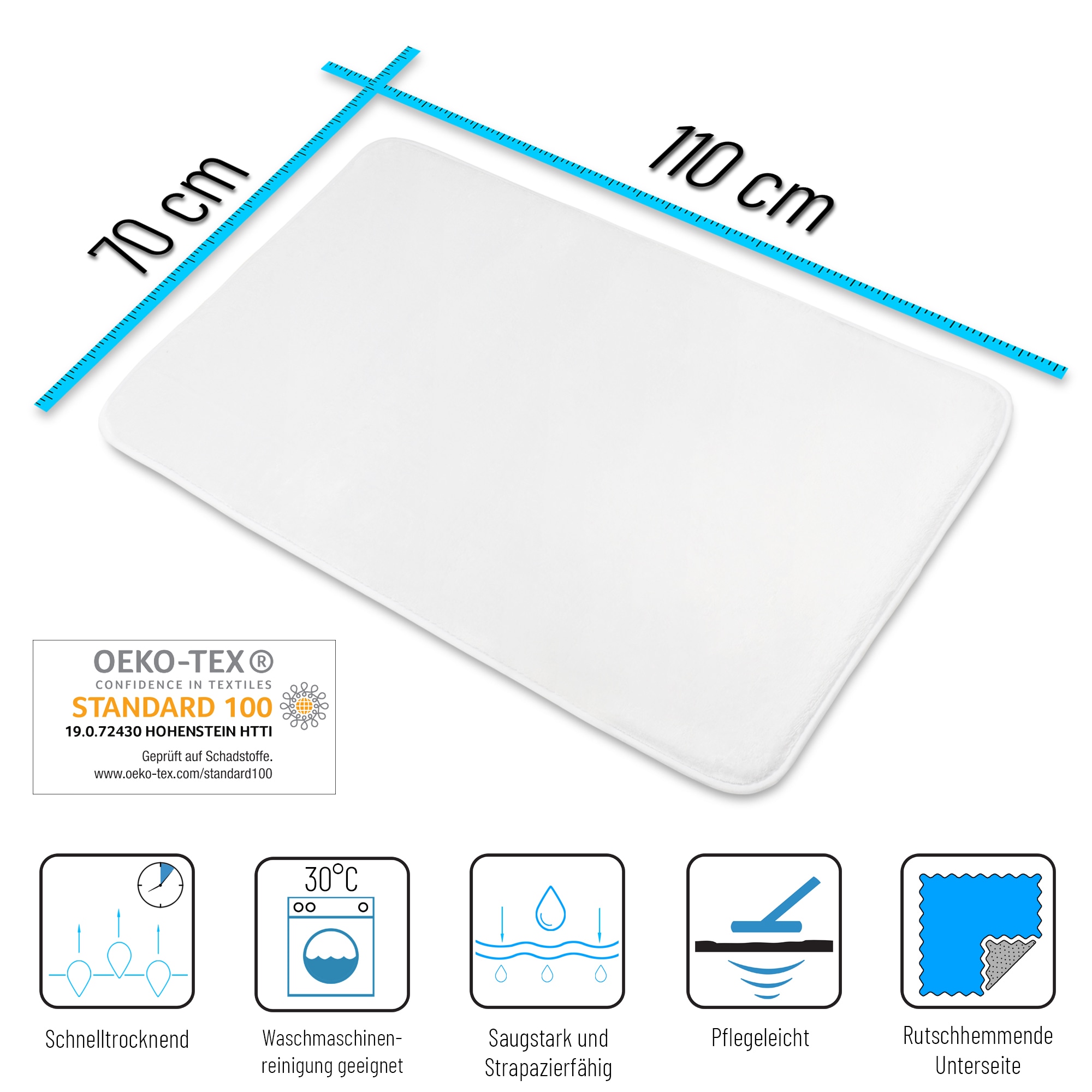 Sanilo Schaum-Badematte »mit Motiv, viele schöne Badteppiche zur Auswahl« Höhe 15 mm rutschhemmend beschichtet schnell trocknend | strapazierfähig waschbar, sehr weich, hochwertig & modern, verschiedene Größen