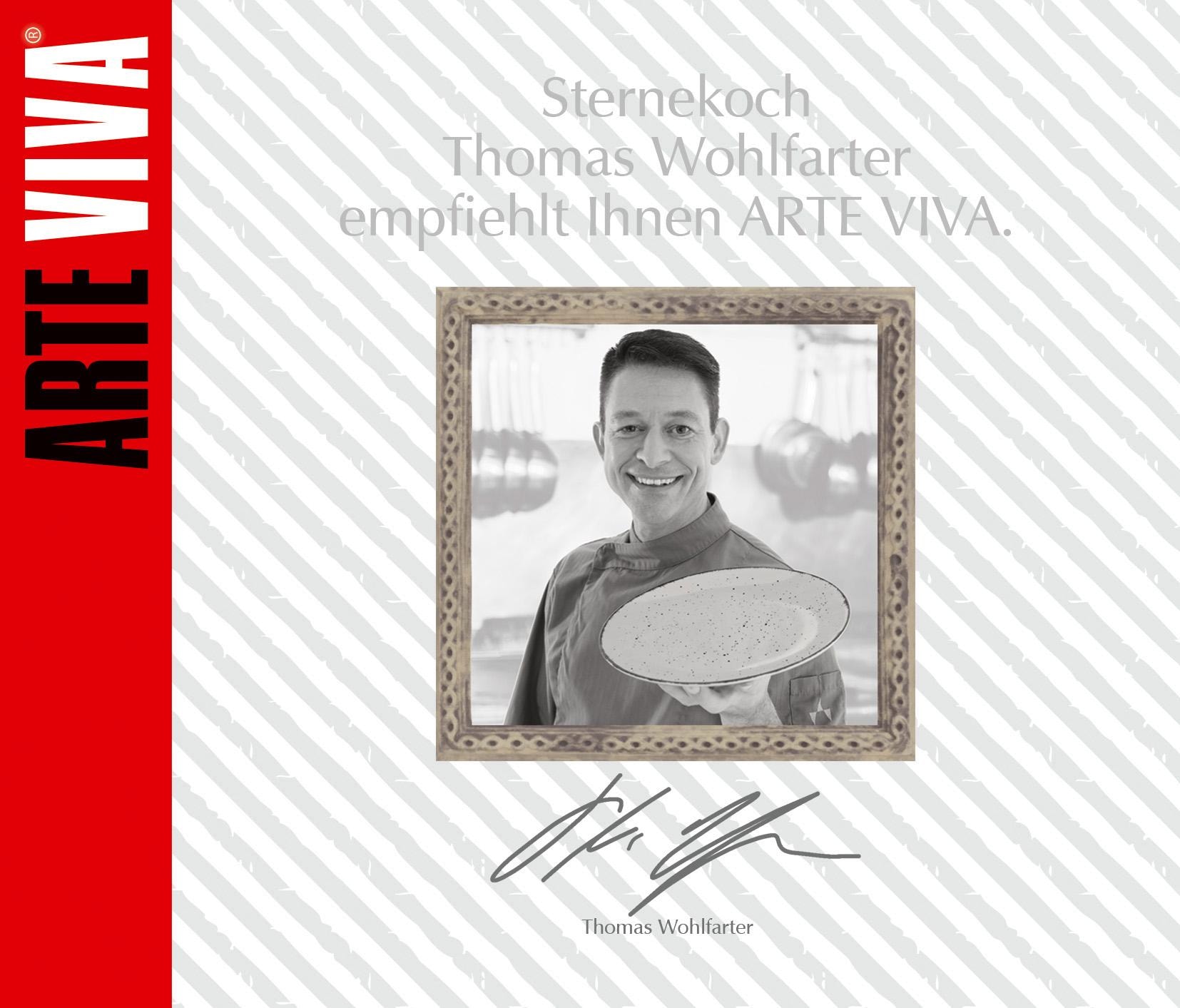 ARTE VIVA Kombiservice »Geschirr-Set, Service Puro«, (Set, 16 tlg., Kaffeebecher, Dessertteller, Speiseteller, Müslischalen), vom Sternekoch Thomas Wohlfarter empfohlen, 16 Teile, für 4 Personen