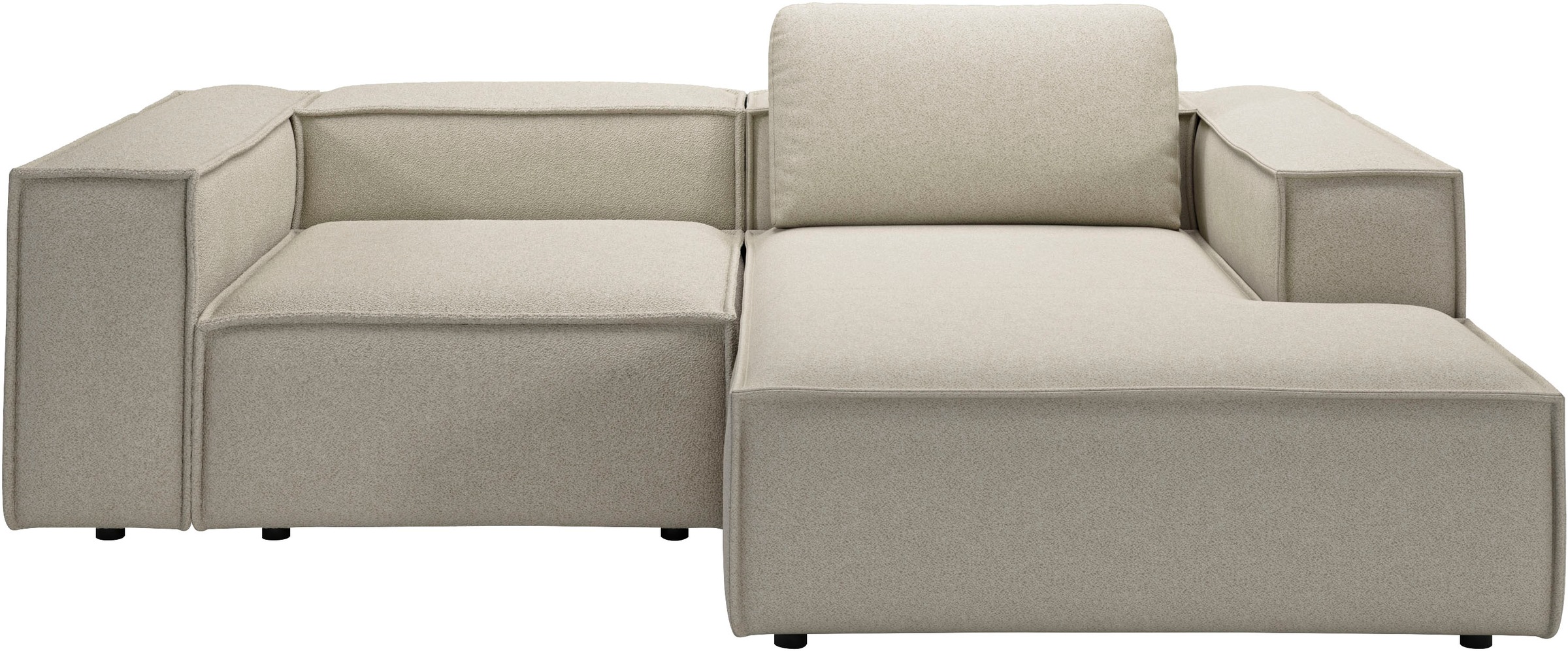 Places of Style Ecksofa »Watertown, kompakte L-Form, 246 cm breite für kleinere Räume«, modernes Ecksofa mit Feincordbezug, platzsparend & bequem