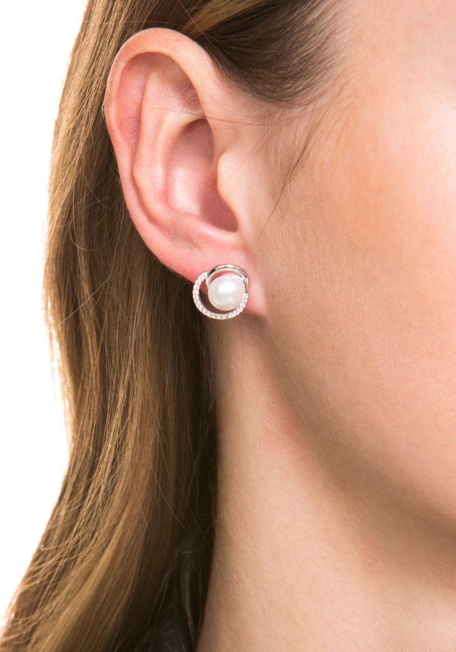 JOOP! Paar Ohrstecker »2023379«, mit Zirkonia (synth.) - mit Süßwasserzuchtperle