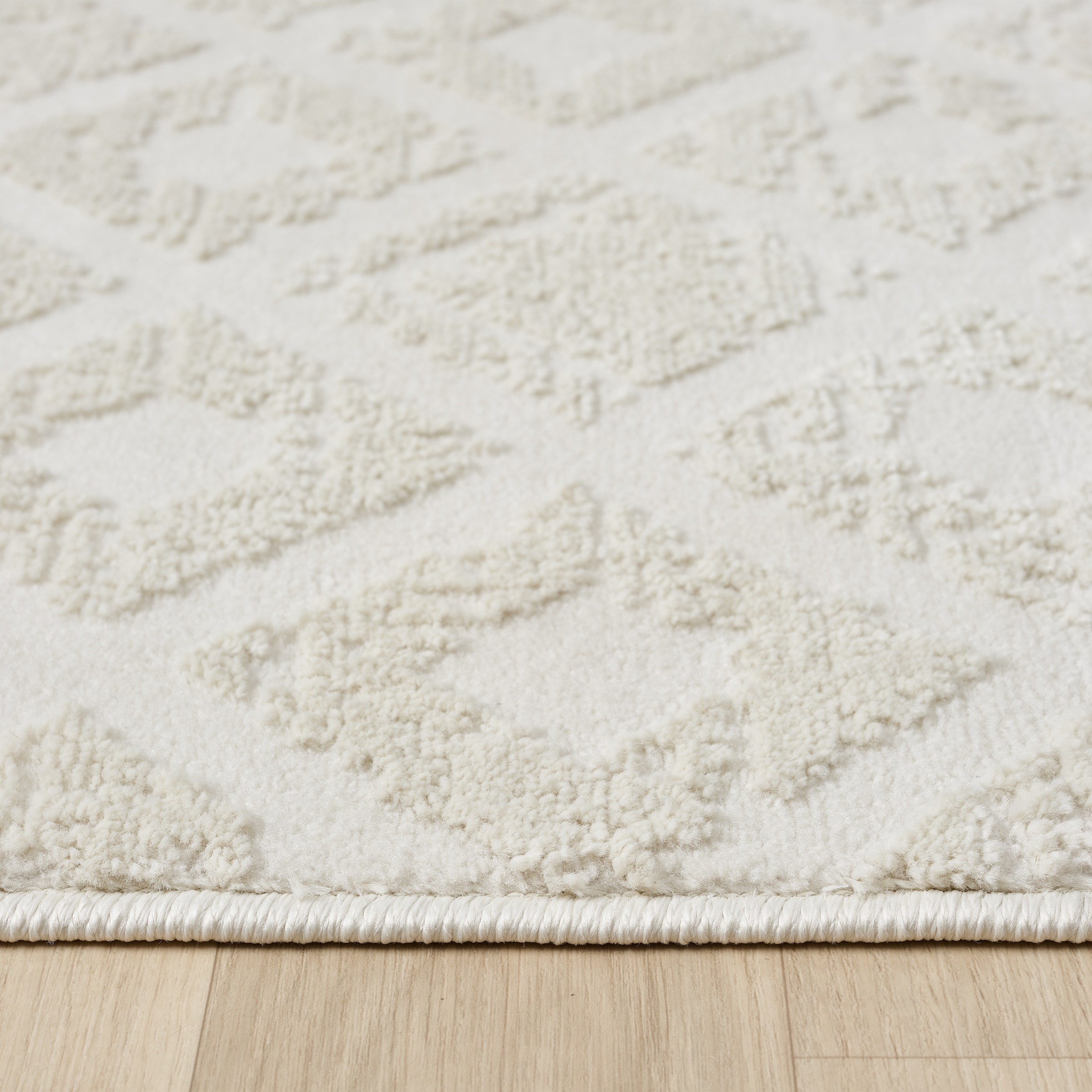 OTTO home Teppich »Ribeyret« rechteckig 11 mm Höhe mit Fransen, Hoch-Tief-Struktur, Woll-Look, Boho-Style, Wohnzimmer