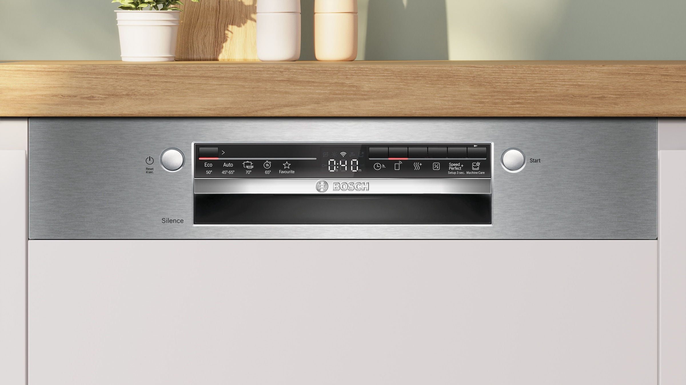 BOSCH teilintegrierbarer Geschirrspüler Serie 2 »SMI2HTS08E« 13 tlg. Maßgedecke Geräuschreduktion bis zu 30 Minuten dank Silence on demand