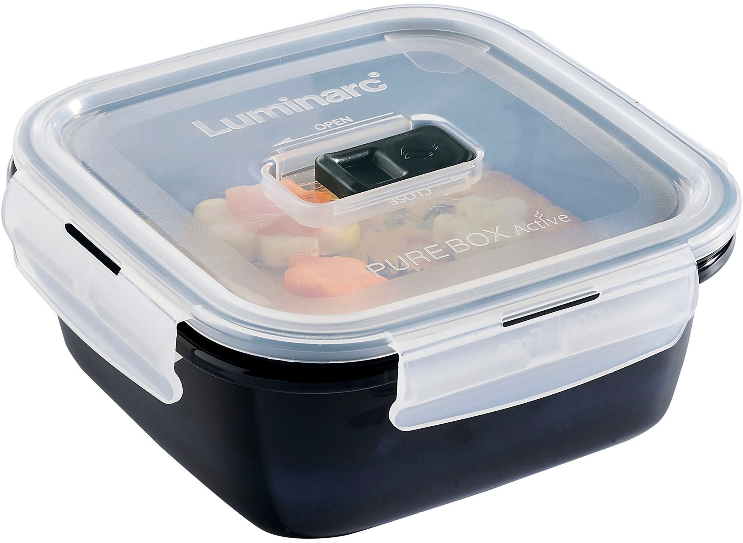 Luminarc Frischhaltedose »Black Box«, (Set, 4 tlg.), Luft- und wasserdicht/ Clip & Close Verschluss, 82 cl, 76 cl, 2x122 cl