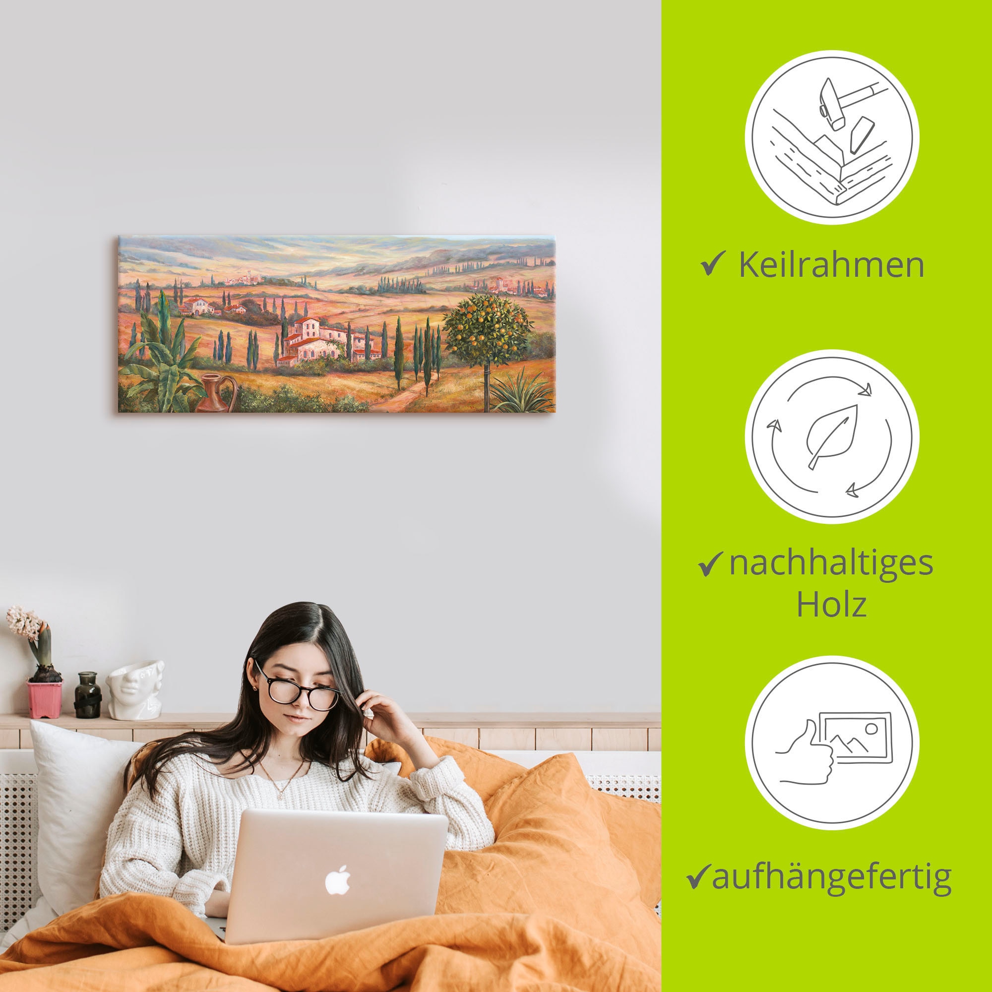 Artland Wandbild »Terrasse« Europa 1 Stk. tlg. als Alubild, Leinwandbild in verschied. Größen