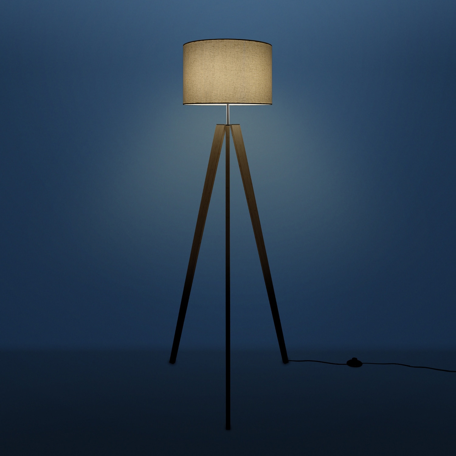Paco Home E27 Lampe Stehlampe XXL uni Fuß kaufen 3 Wohnzimmer Vintage flammig-flammig, Jahren LED mit »Canvas Garantie 1 Stil Skandinavischer | Color«, Stehlampe online