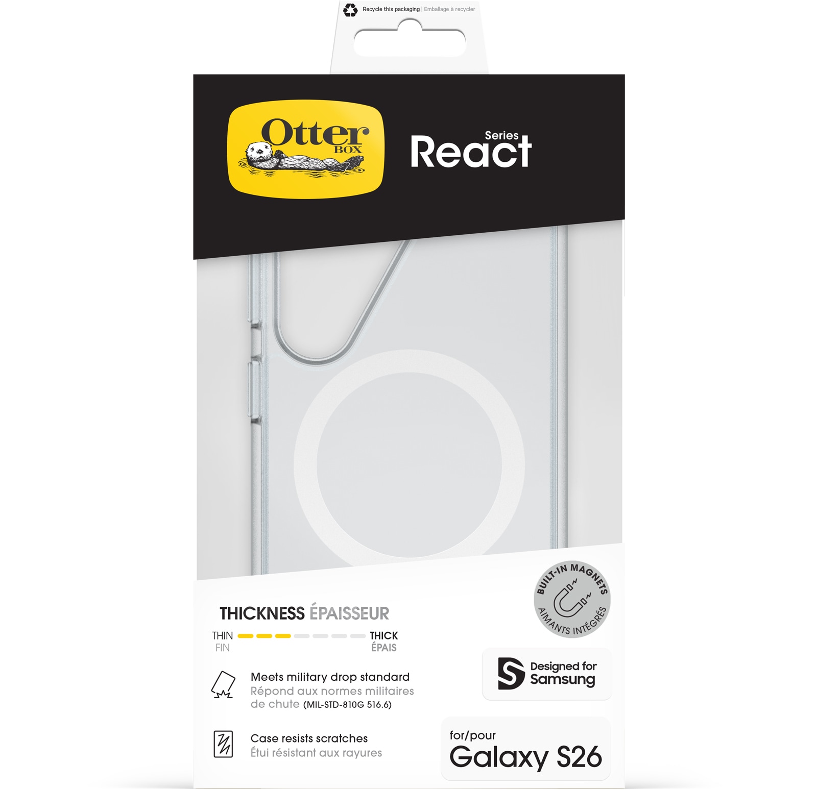 Otterbox Handyhülle »React Series Magnets für Samsung Galaxy S26« Samsung Galaxy S26 Backcover, Schutzhülle, Handyschutzhülle, Case, Schutzcase, stoßfest