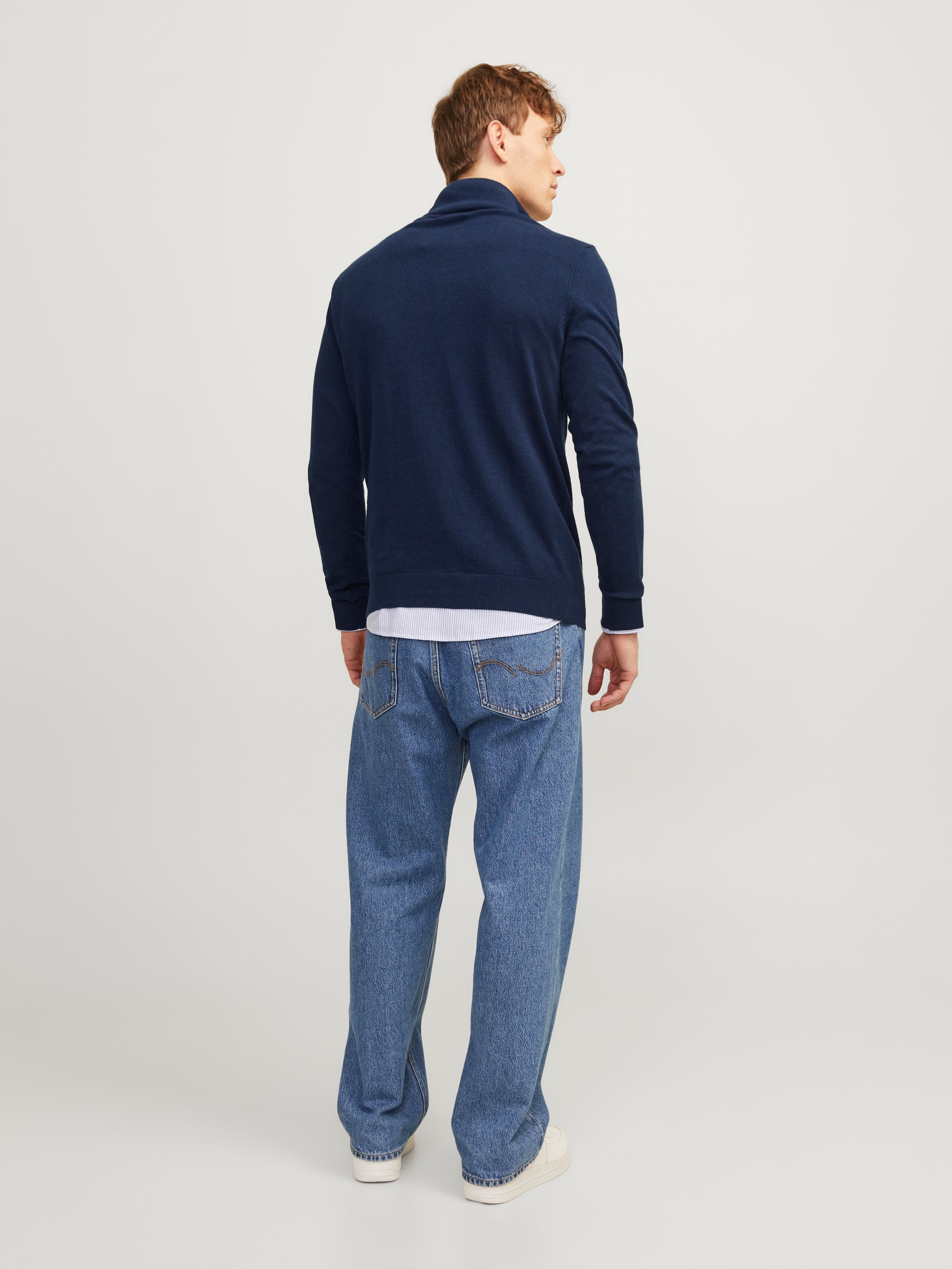 Jack & Jones Strickpullover »EMIL KNIT HALF ZIP«, mit kurzem Reißverschluss im Troyer-Look