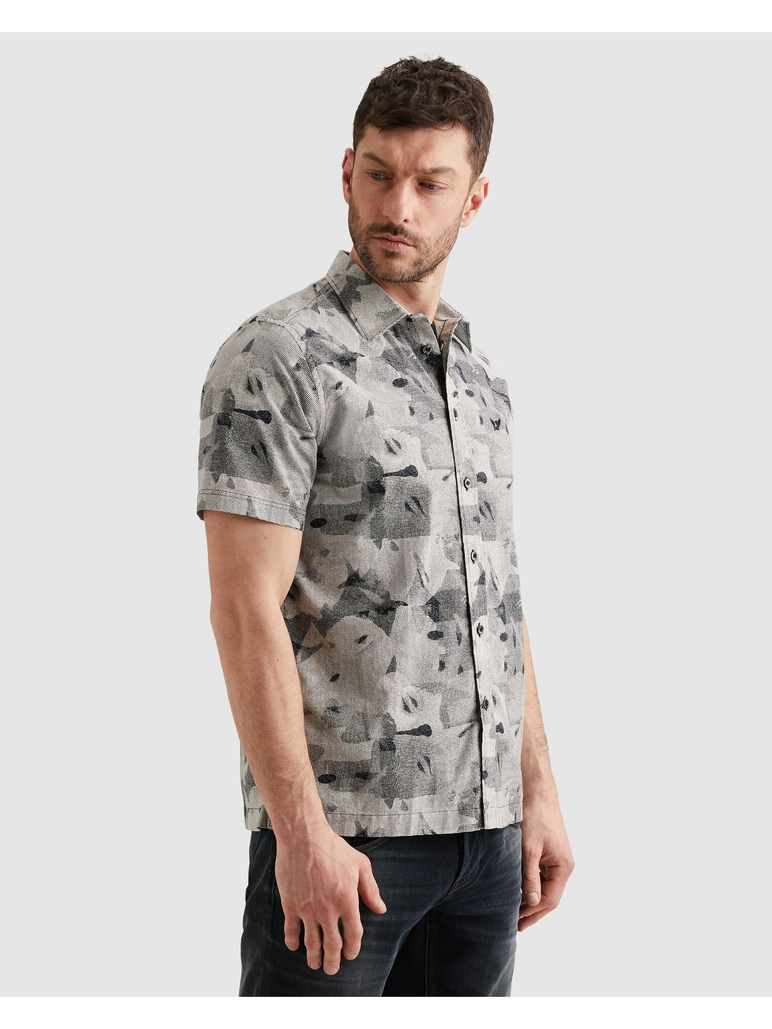 PME LEGEND Kurzarmhemd »Short Sleeve Shirt Print on cotton slub« mit All-Over Print