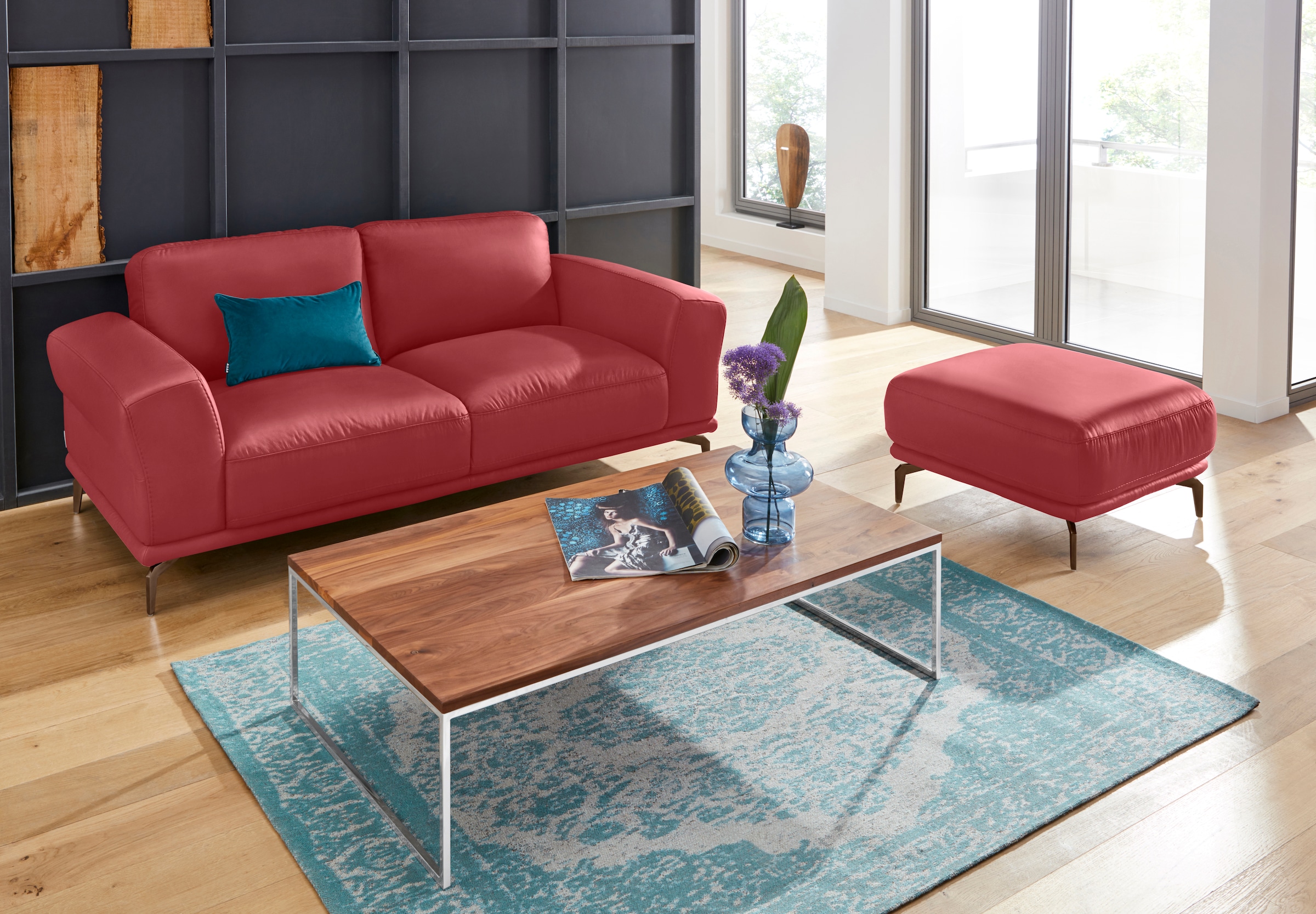 W.SCHILLIG Hocker »montanaa« mit Metallfüßen in Bronze pulverbeschichtet, Breite 71 cm