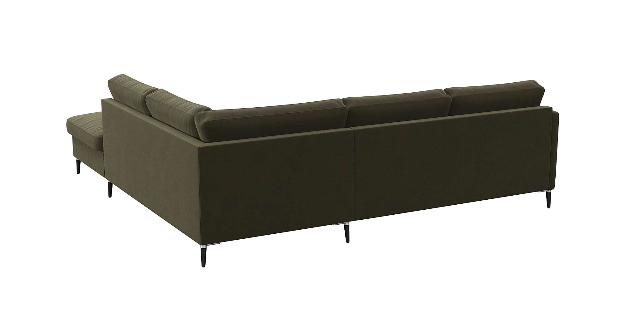FLEXLUX Ecksofa »Fiore, L-Form«, schmale Armlehnen, Füße Alu/schwarz, B/T 234/225cm, Kaltschaum im Sitz
