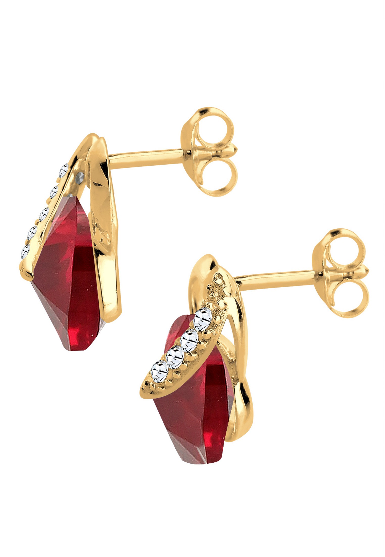 Elli Paar Ohrstecker »Ohrringe Herz Liebe 925 Silber, mit Kristallen von Swarovski®«