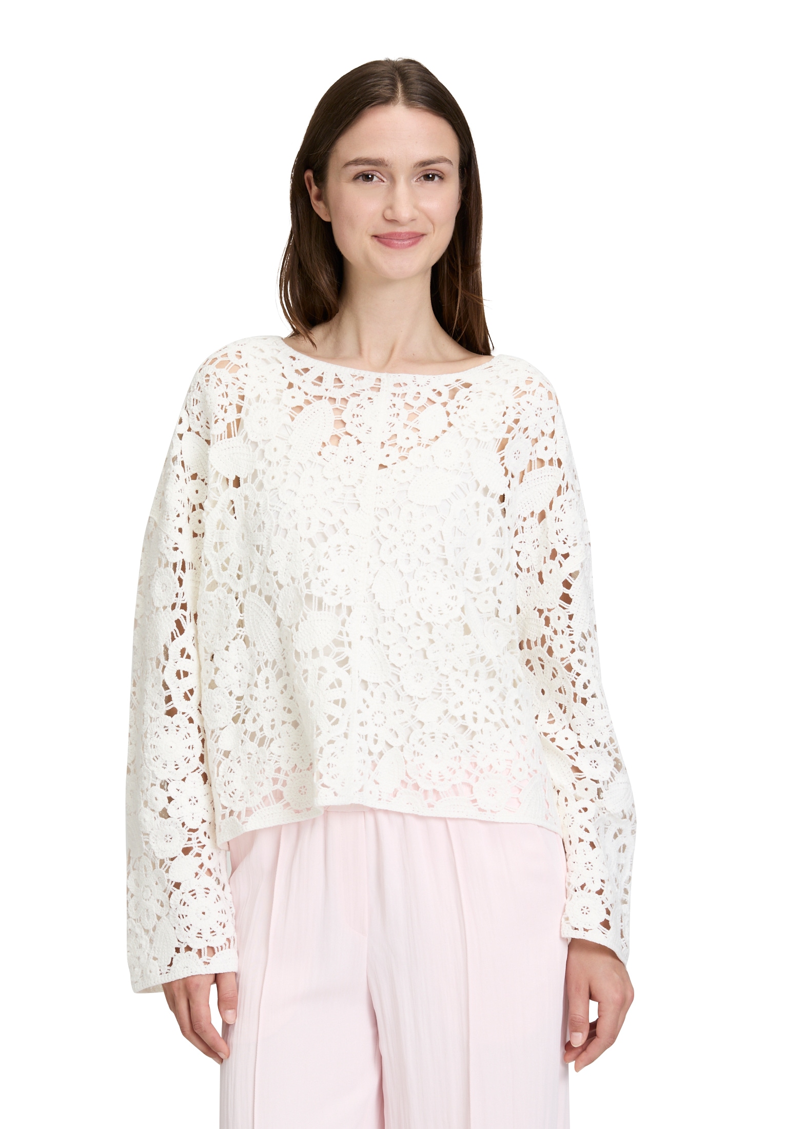 Betty&Co Rundhalspullover »Lochstrick-Pullover mit U-Boot-Ausschnitt«