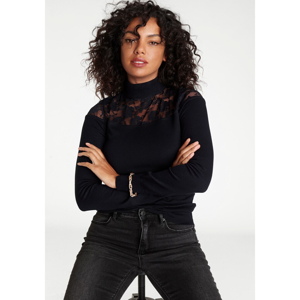 Melrose Stehkragenpullover mit Spitze Melrose Stehkragenpullover mit Spitze
