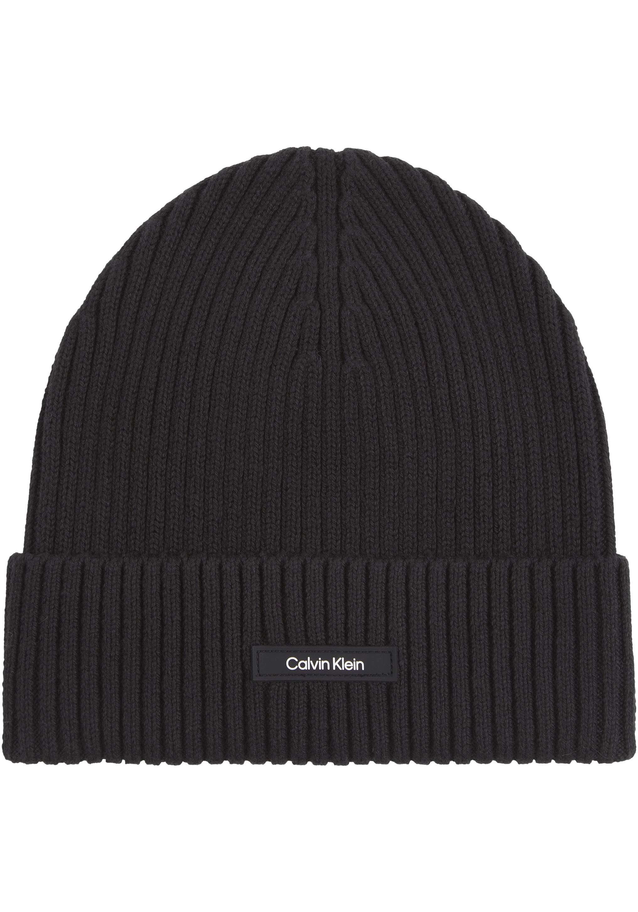 Beanie »CLASSIC COTTON RIB BEANIE«, mit Ledermarkenlabel