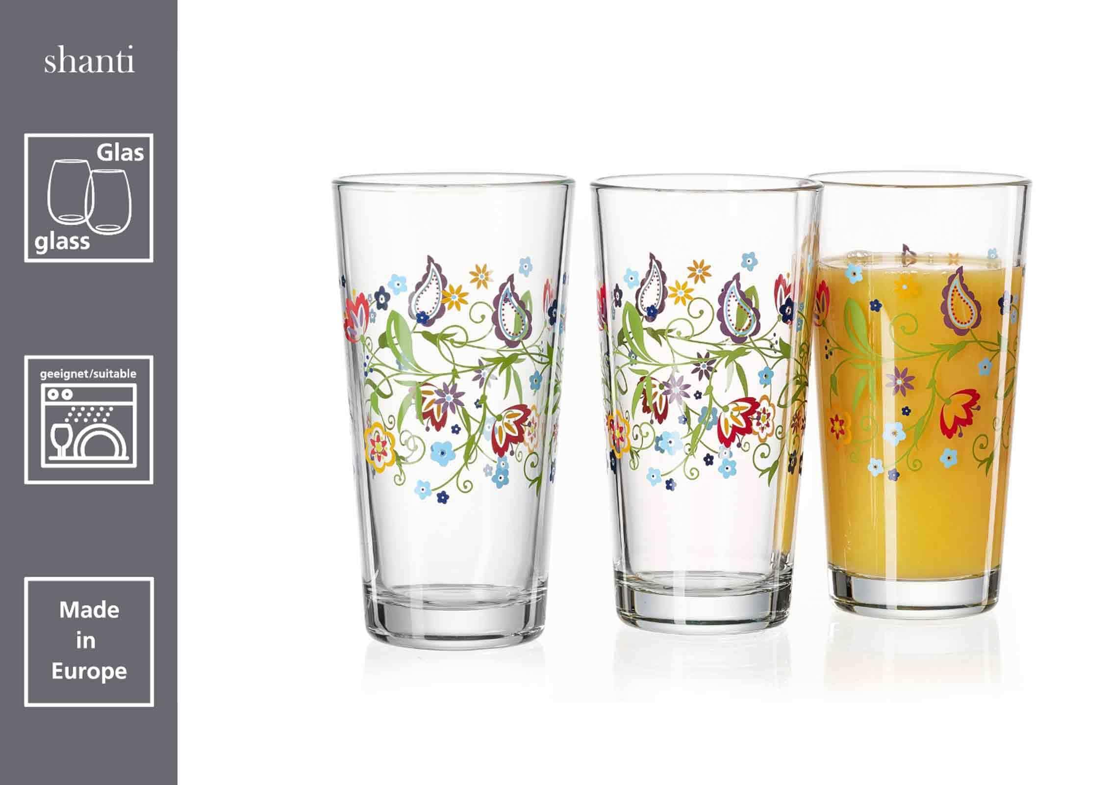 Ritzenhoff & Breker Glas »Trinkgläser Shanti 380 ml 6er Set bunt« Spülmaschinengeeignet